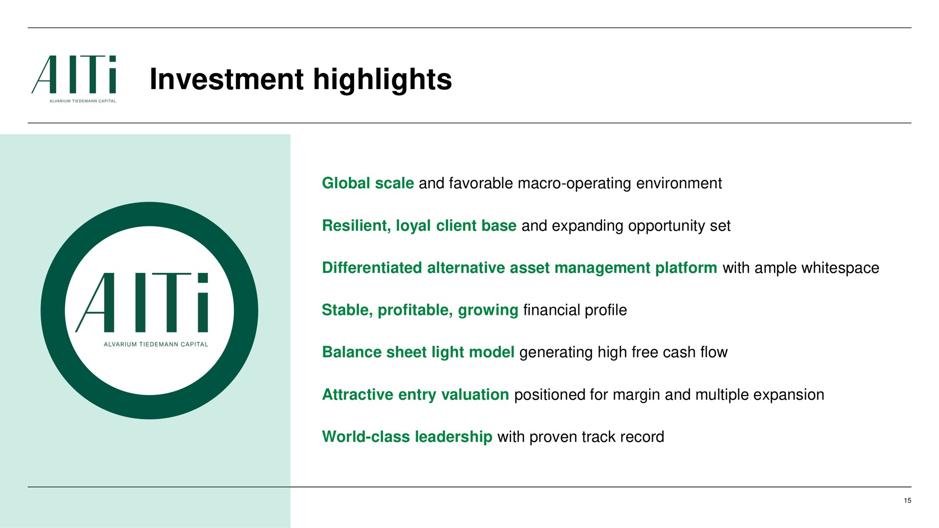 investment highlights a | AlTi