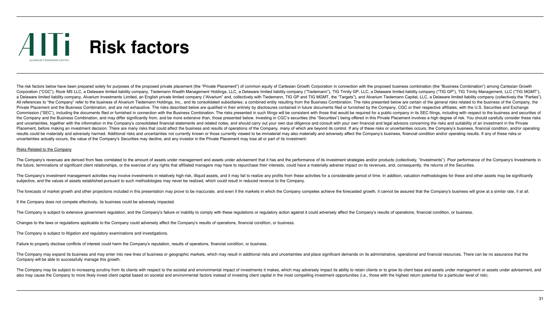 risk factors a | AlTi