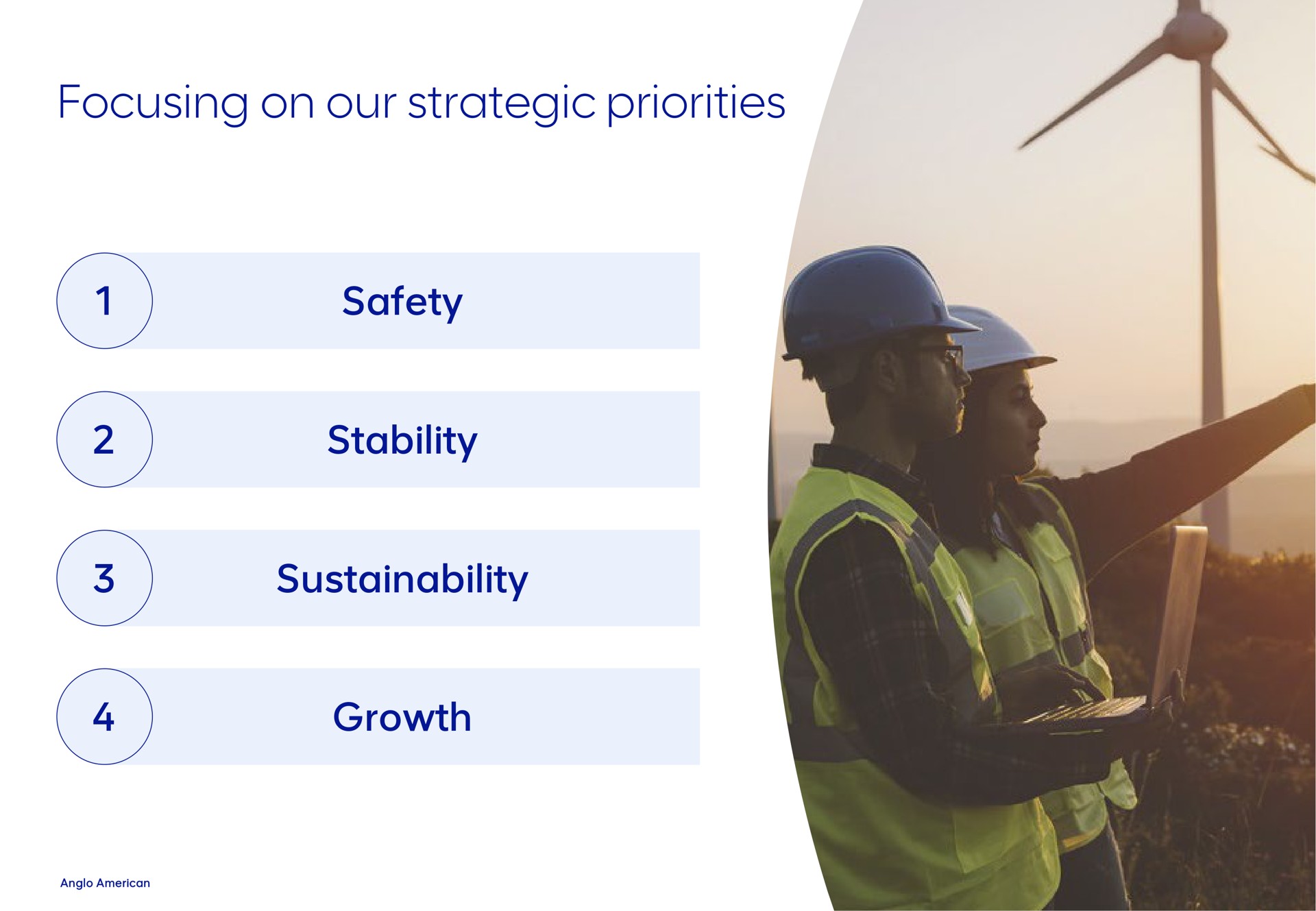 focusing on our strategic priorities safety stability growth | AngloAmerican