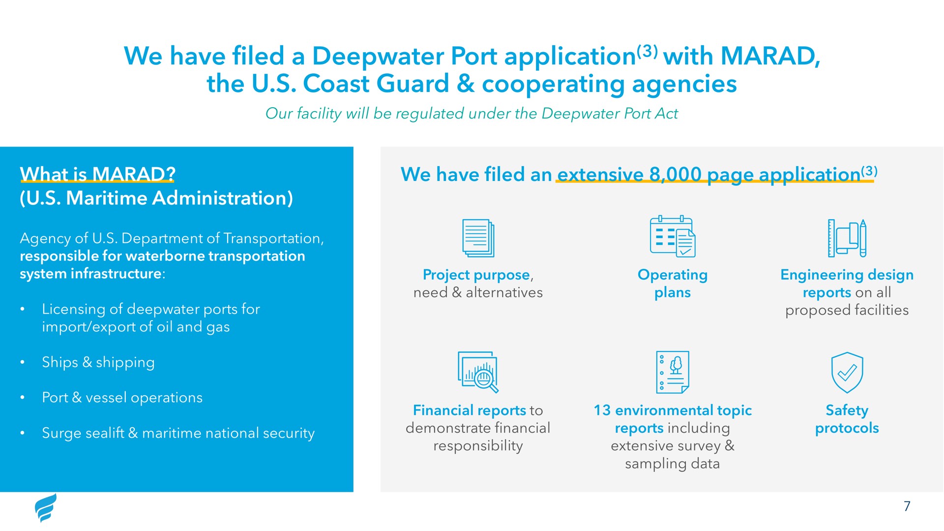 we have filed a deepwater port application with the coast guard agencies | NewFortress Energy