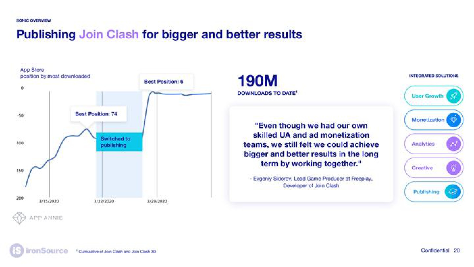 publishing join clash for bigger and better results teams we still felt we could achieve | ironSource