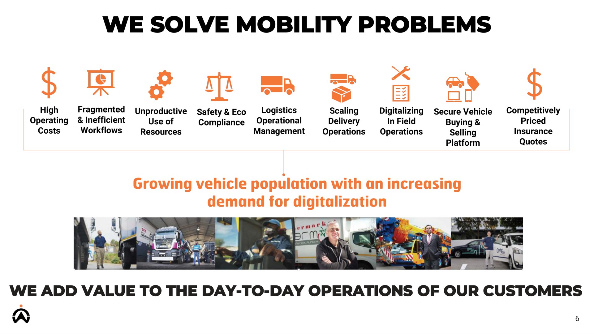 we solve mobility problems we add value to the day to day operations of our customers fuss as growing vehicle population with an increasing demand for digitalization | Karooooo