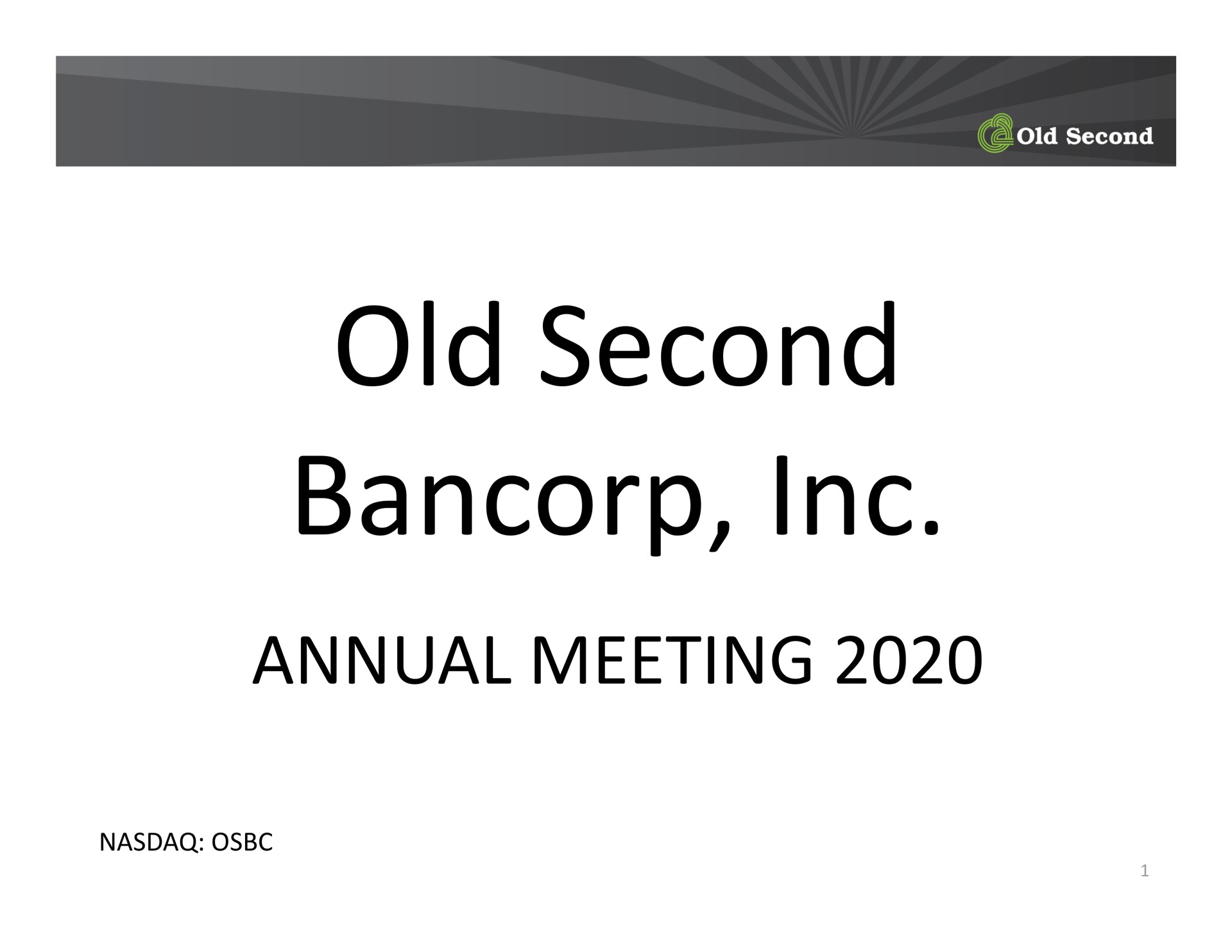 old second annual meeting | Old Second Bancorp