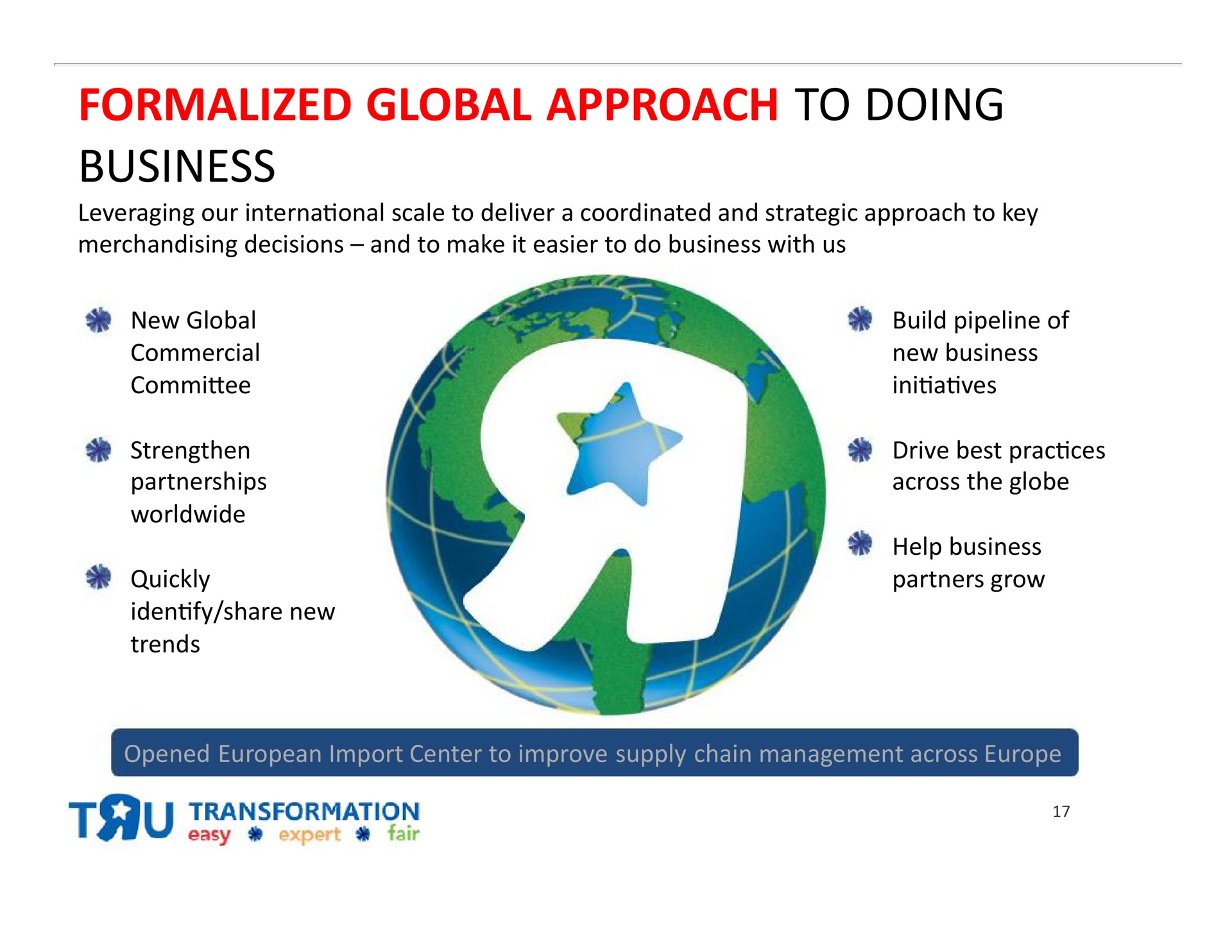 formalized global approach to doing business | Toys R Us