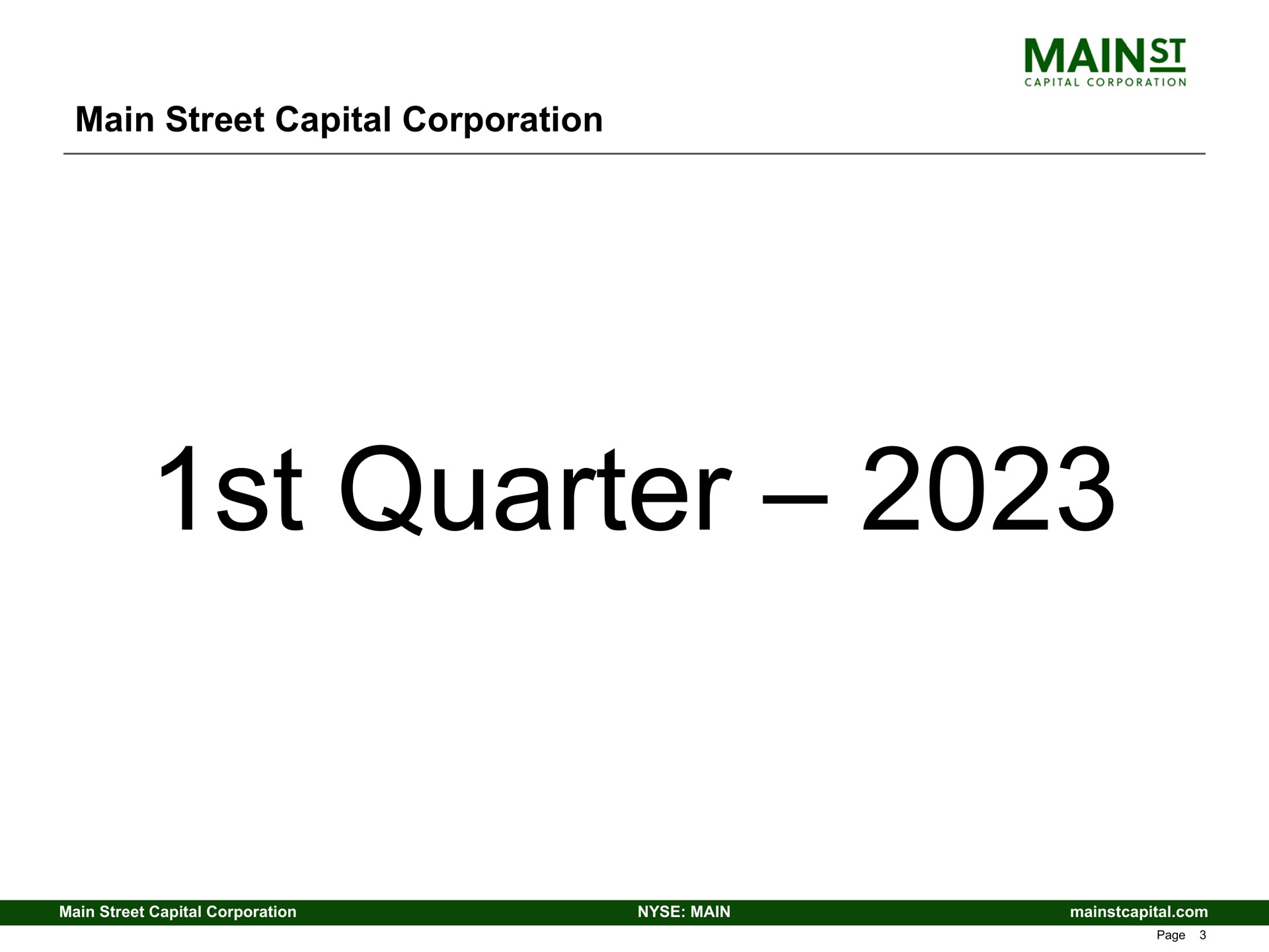 main street capital corporation quarter mains | Main Street Capital