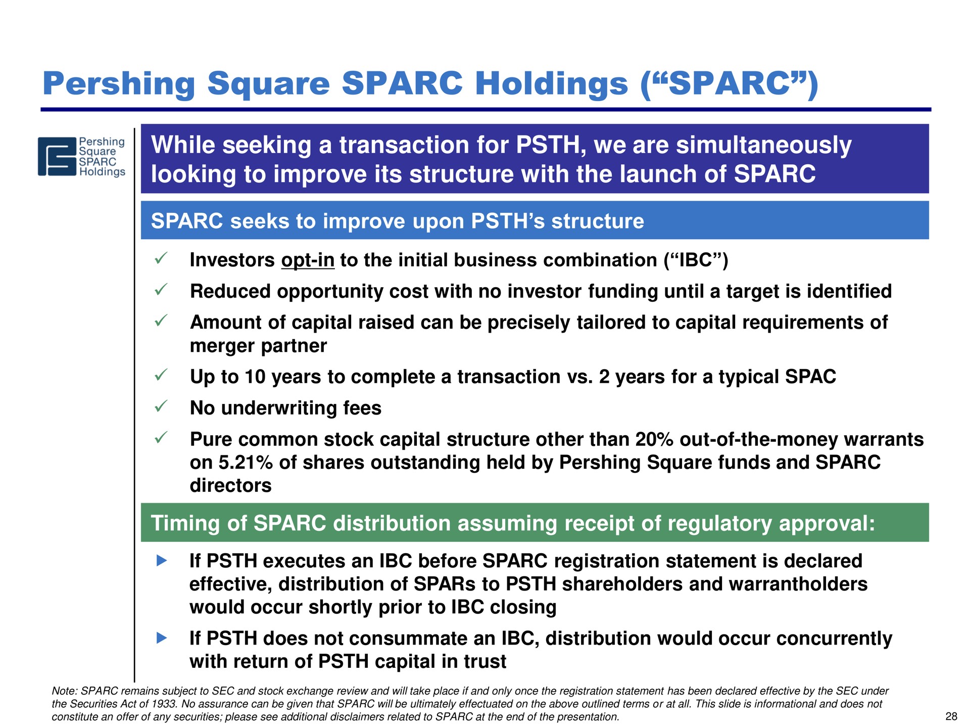 square holdings while seeking a transaction for we are simultaneously looking to improve its structure with the launch of meat | Pershing Square