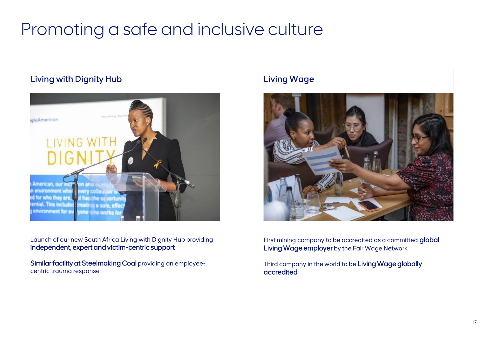 promoting a safe and inclusive culture | AngloAmerican