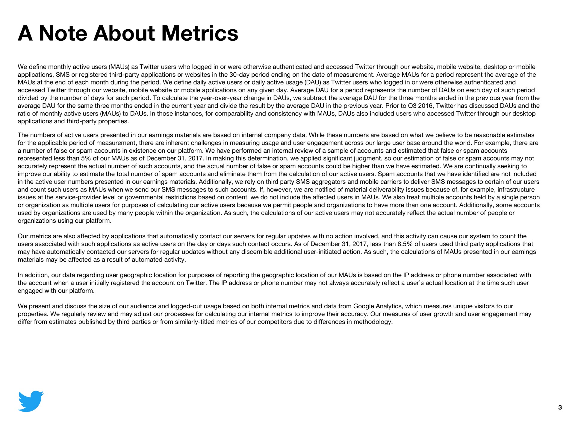 a note about metrics | Twitter