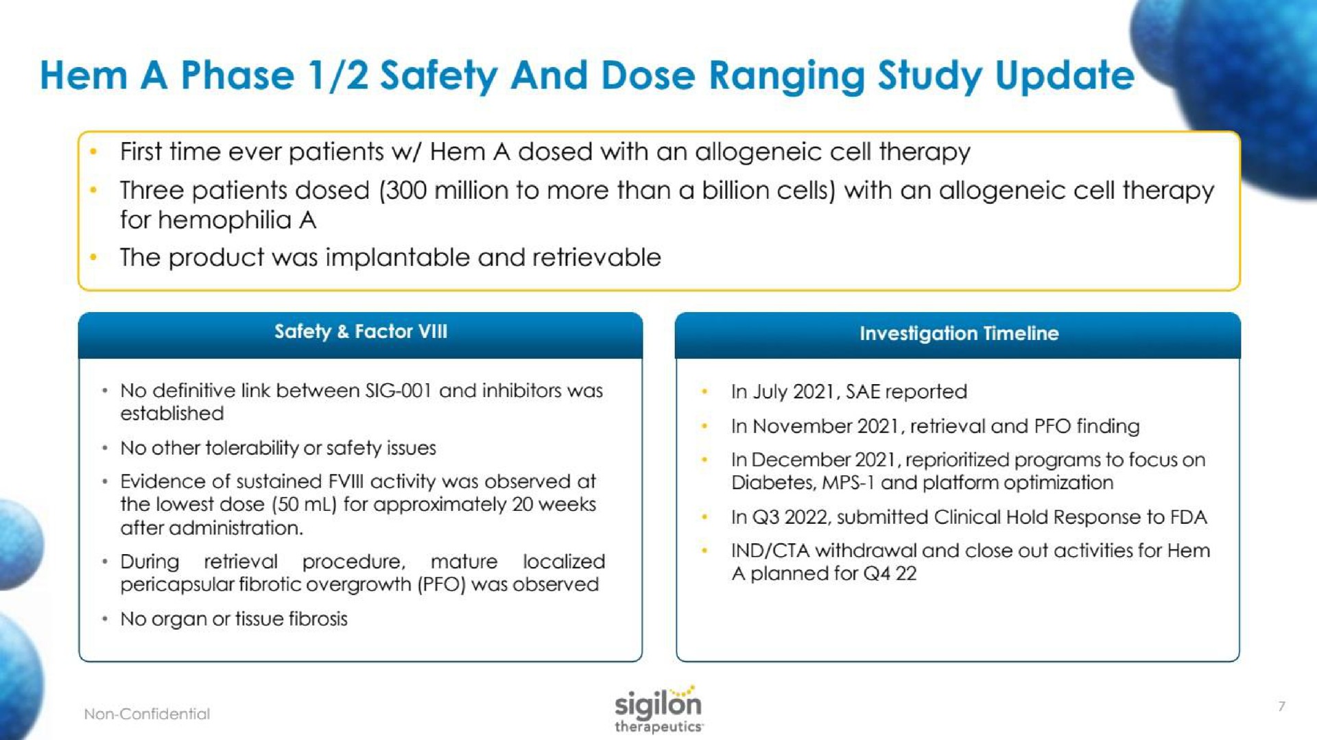 hem a phase safety and dose ranging study update | Sigilon Therapeutics