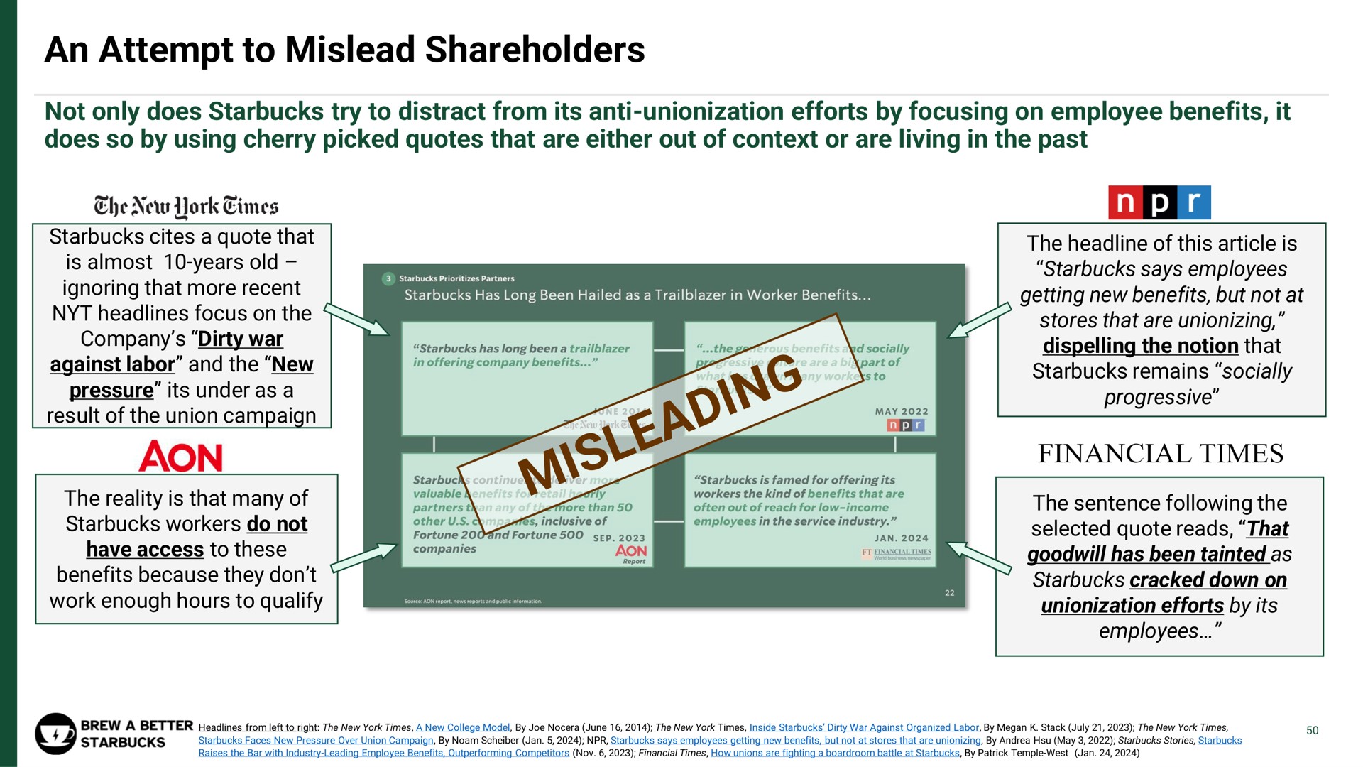 an attempt to mislead shareholders | Strategic Organizing Center