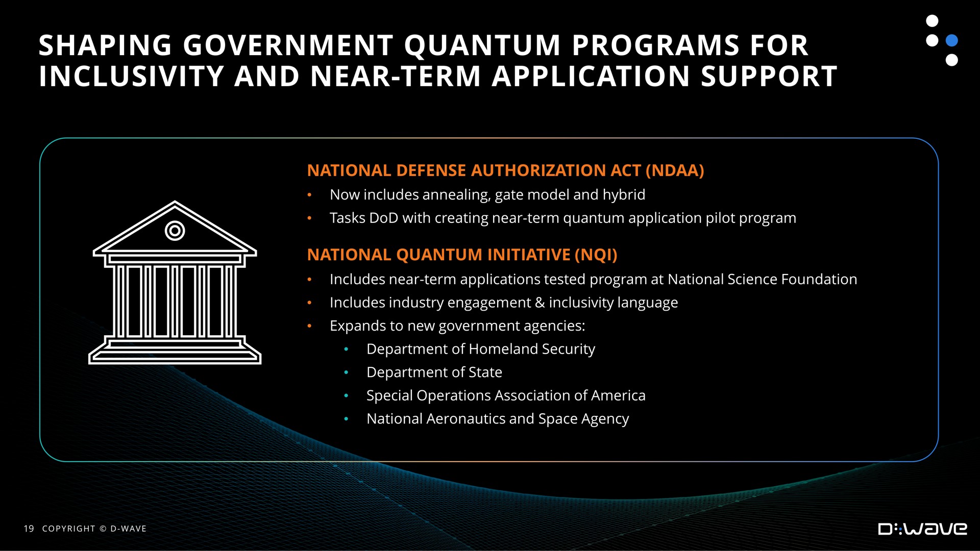 shaping government quantum programs for and near term application support | D-Wave