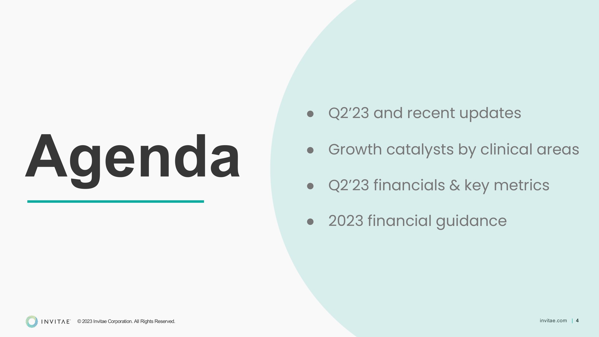 agenda and recent updates growth catalysts by clinical areas key metrics financial guidance a a | Invitae