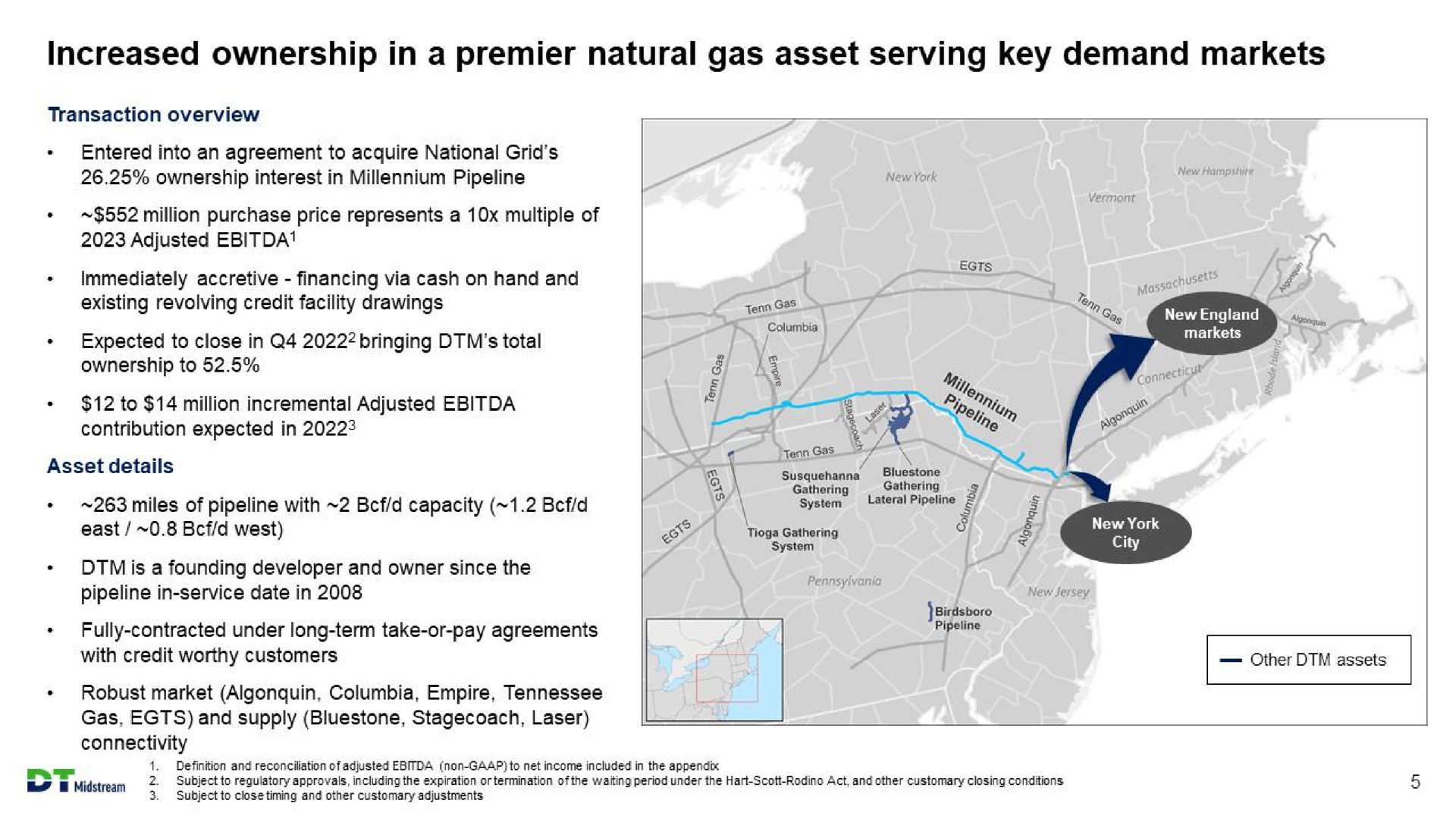 increased ownership in a premier natural gas asset serving key demand markets | DT Midstream