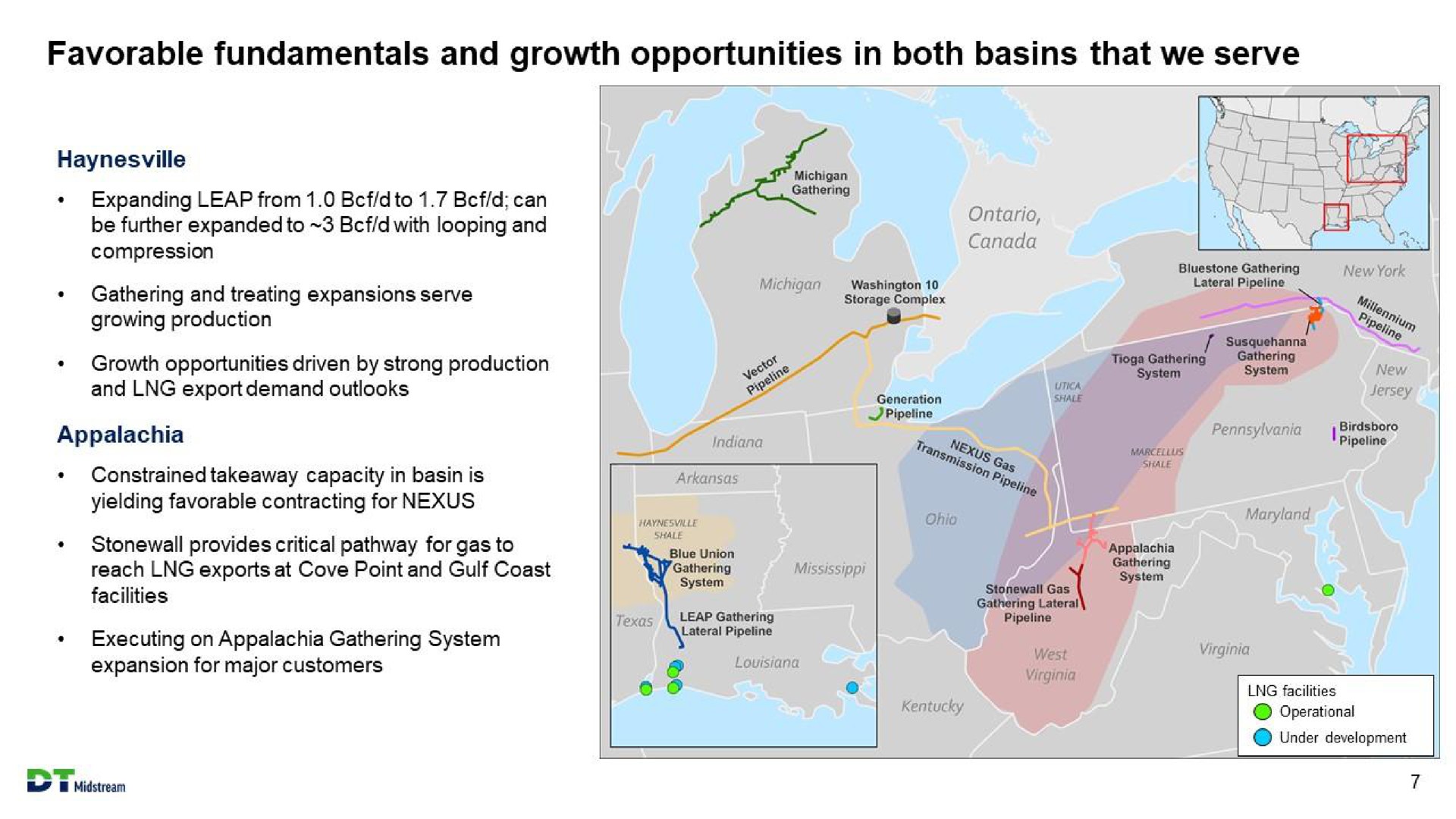 favorable fundamentals and growth opportunities in both basins that we serve | DT Midstream