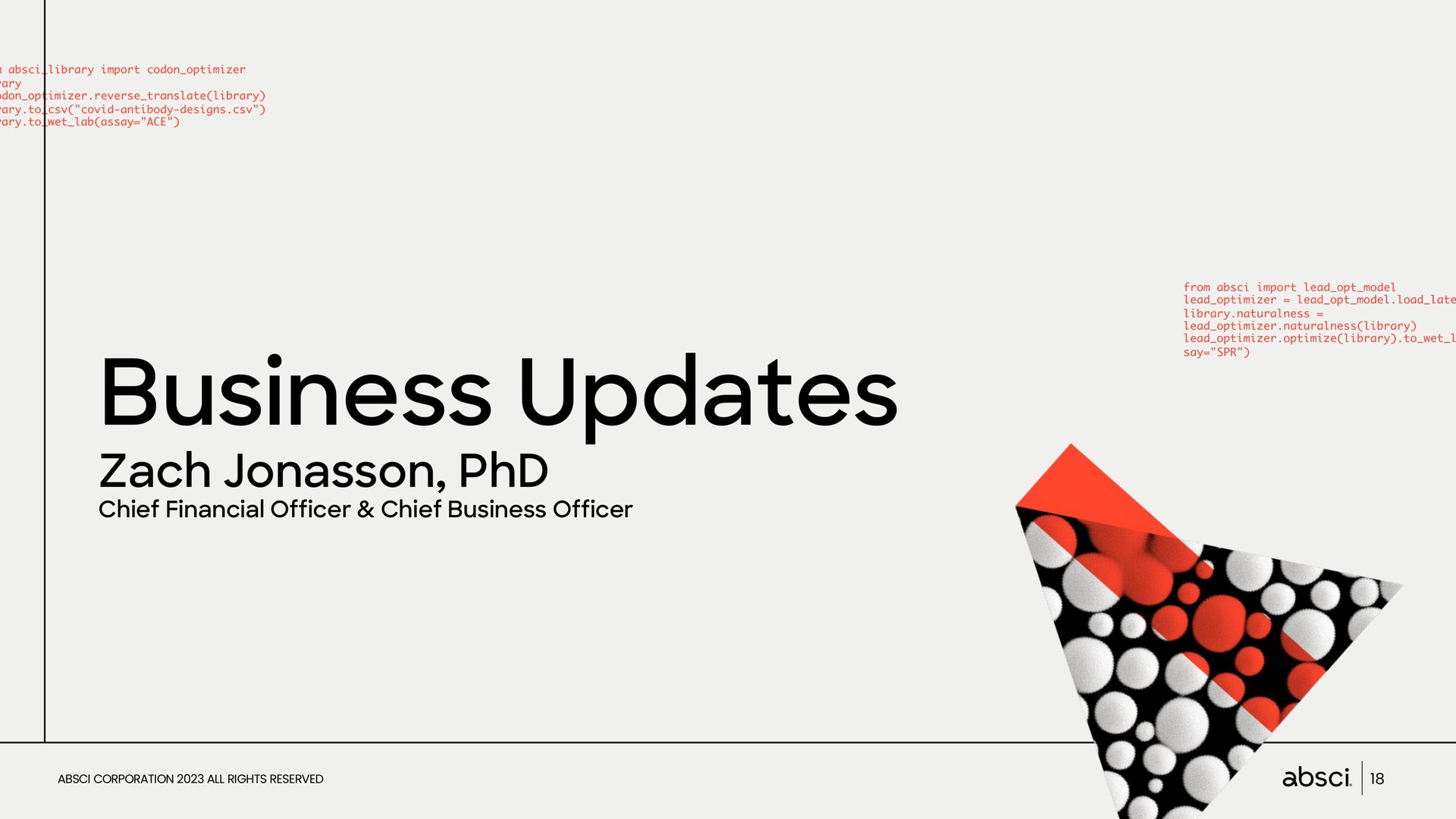 business updates | Absci