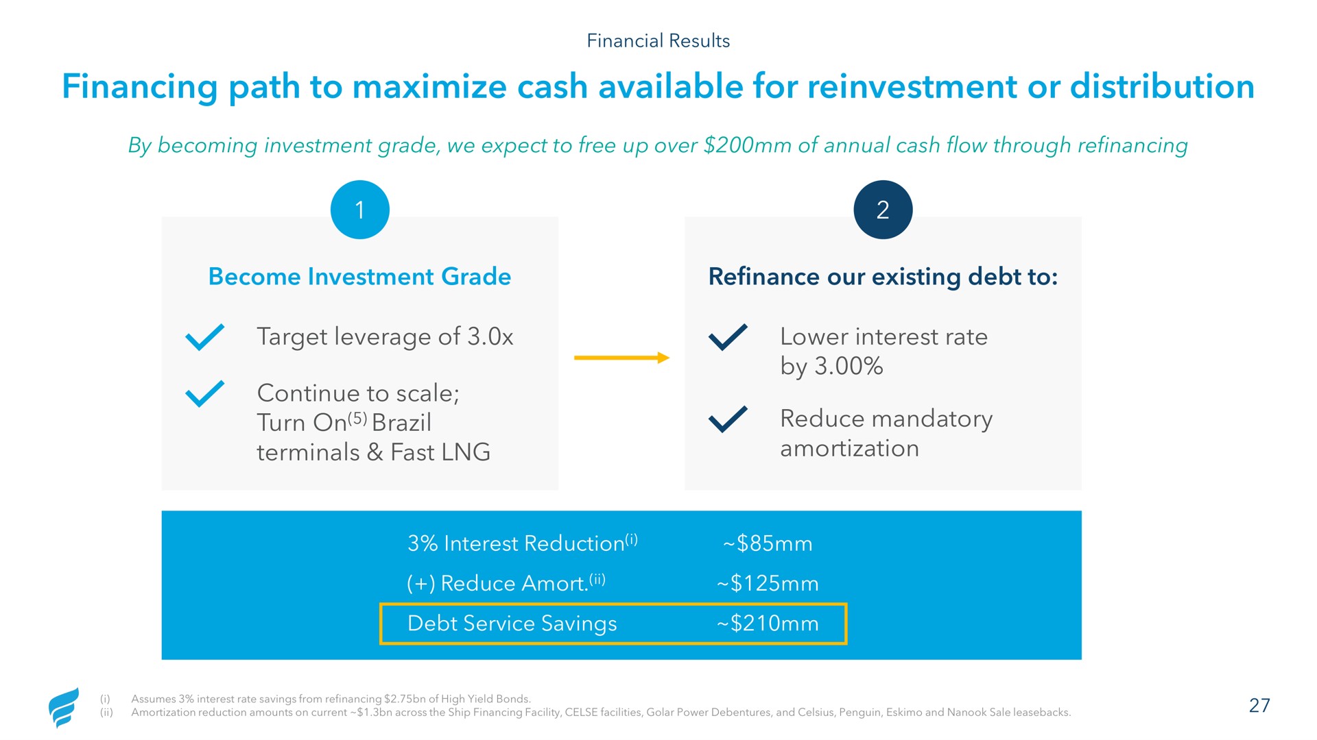 financing path to maximize cash available for reinvestment or distribution | NewFortress Energy
