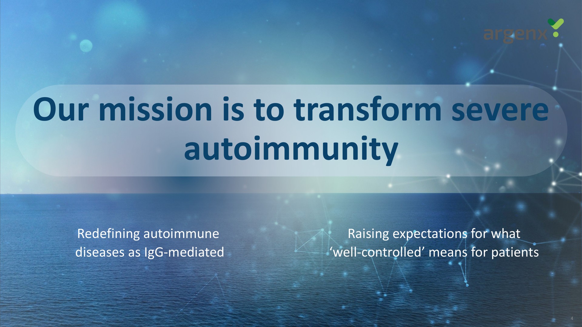 our mission is to transform severe autoimmunity redefining diseases as mediated raising expectations for what well controlled means for patients cee emits ell controlled | argenx SE