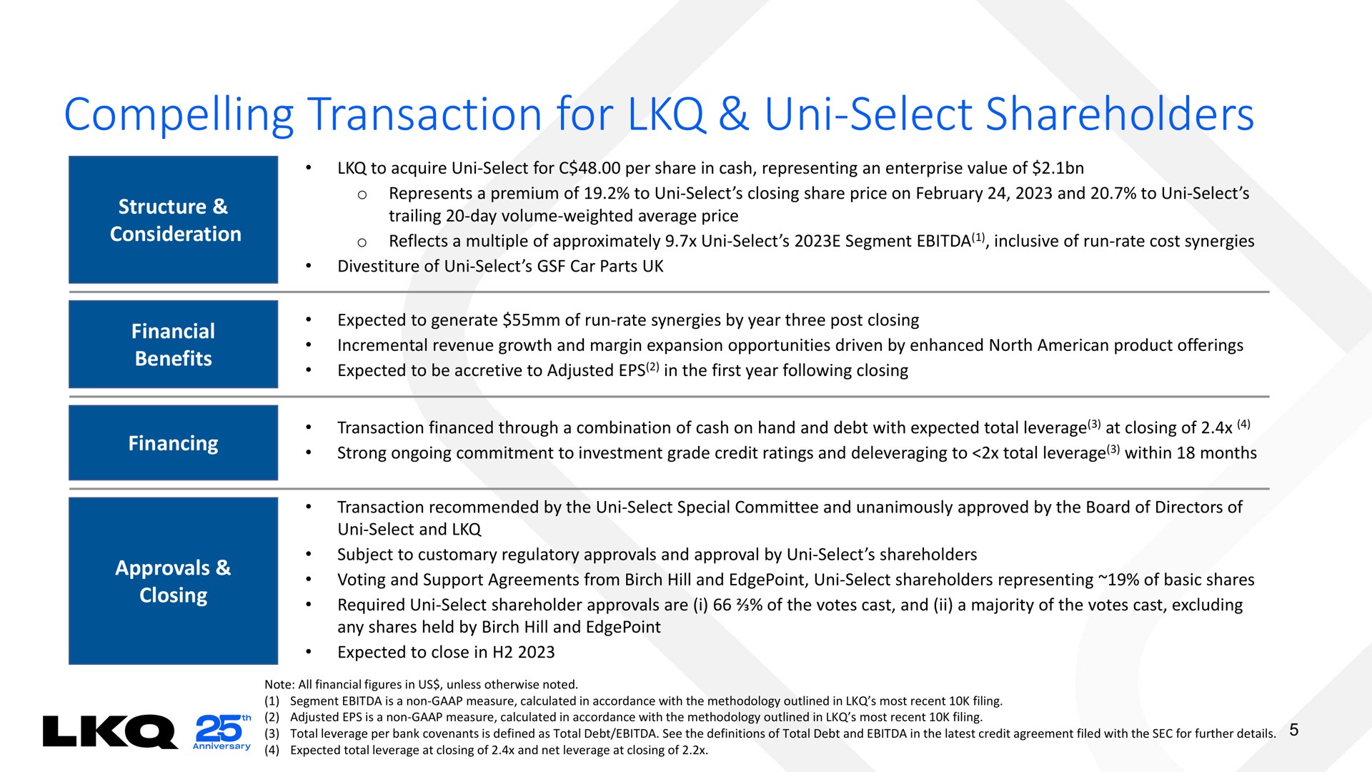 compelling transaction for select shareholders | LKQ