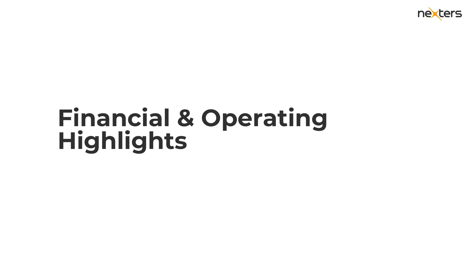 financial operating highlights | Nexters