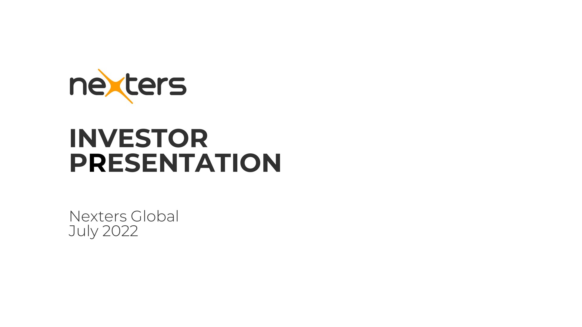 investor presentation global | Nexters