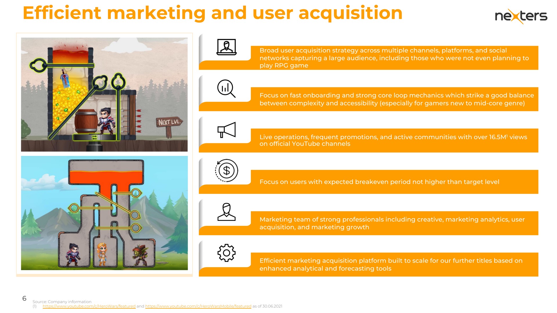 efficient marketing and user acquisition | Nexters