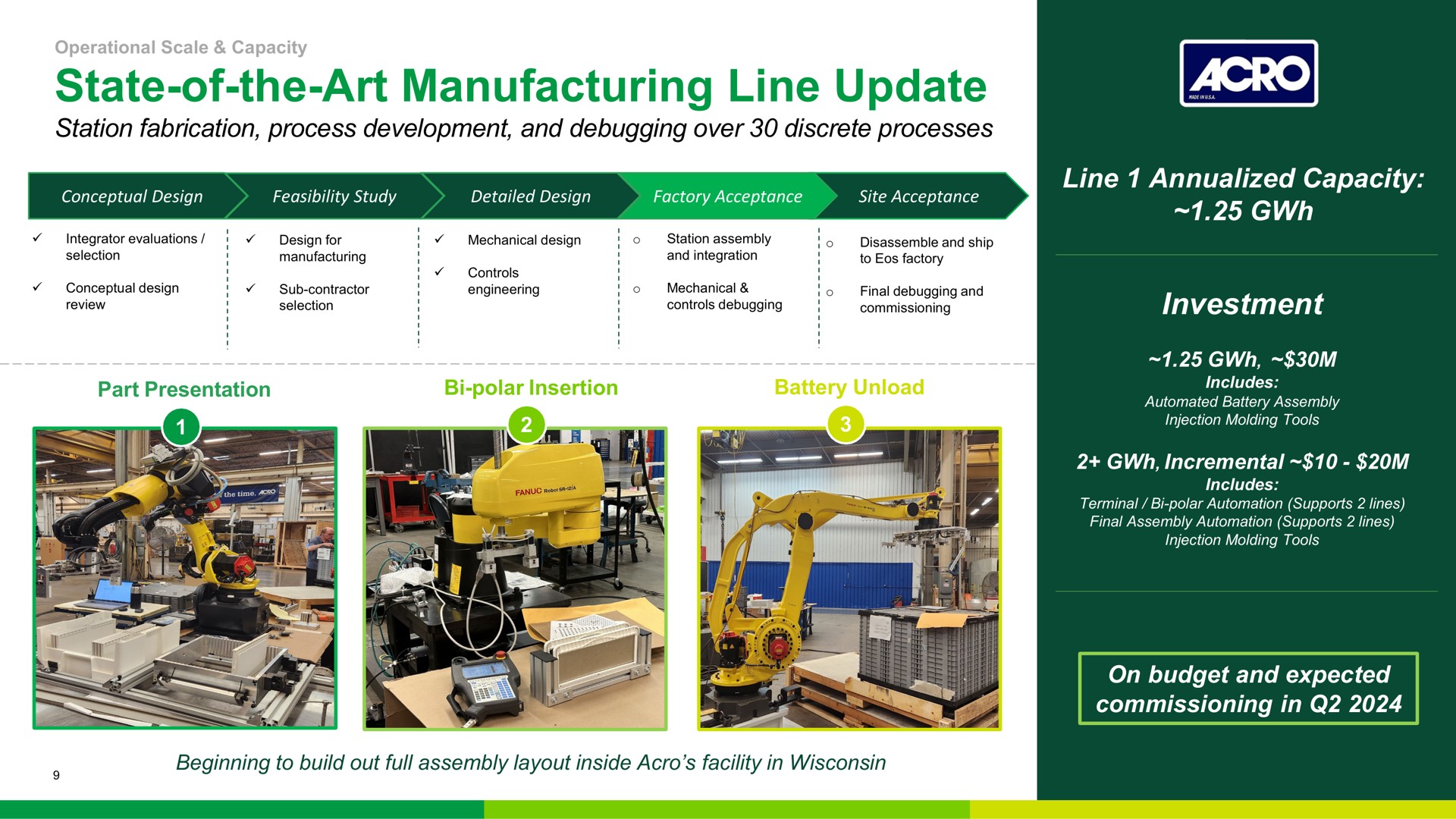 state of the art manufacturing line update | Eos Energy