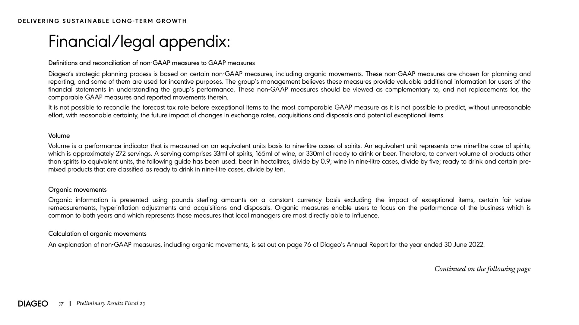 financial legal appendix | Diageo