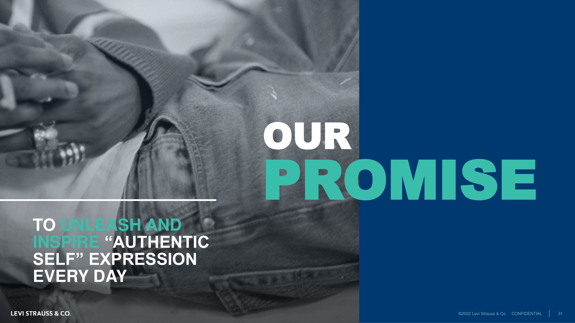 to unleash and inspire authentic self expression every day our promise pression | Levi Strauss