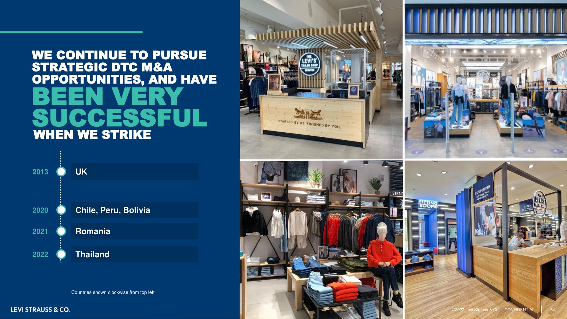 we continue to pursue strategic a opportunities and have been very successful when we strike at be | Levi Strauss