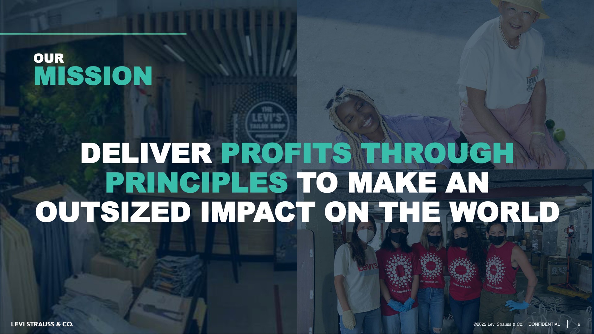 our mission deliver profits through principles to make an outsized impact on the world | Levi Strauss