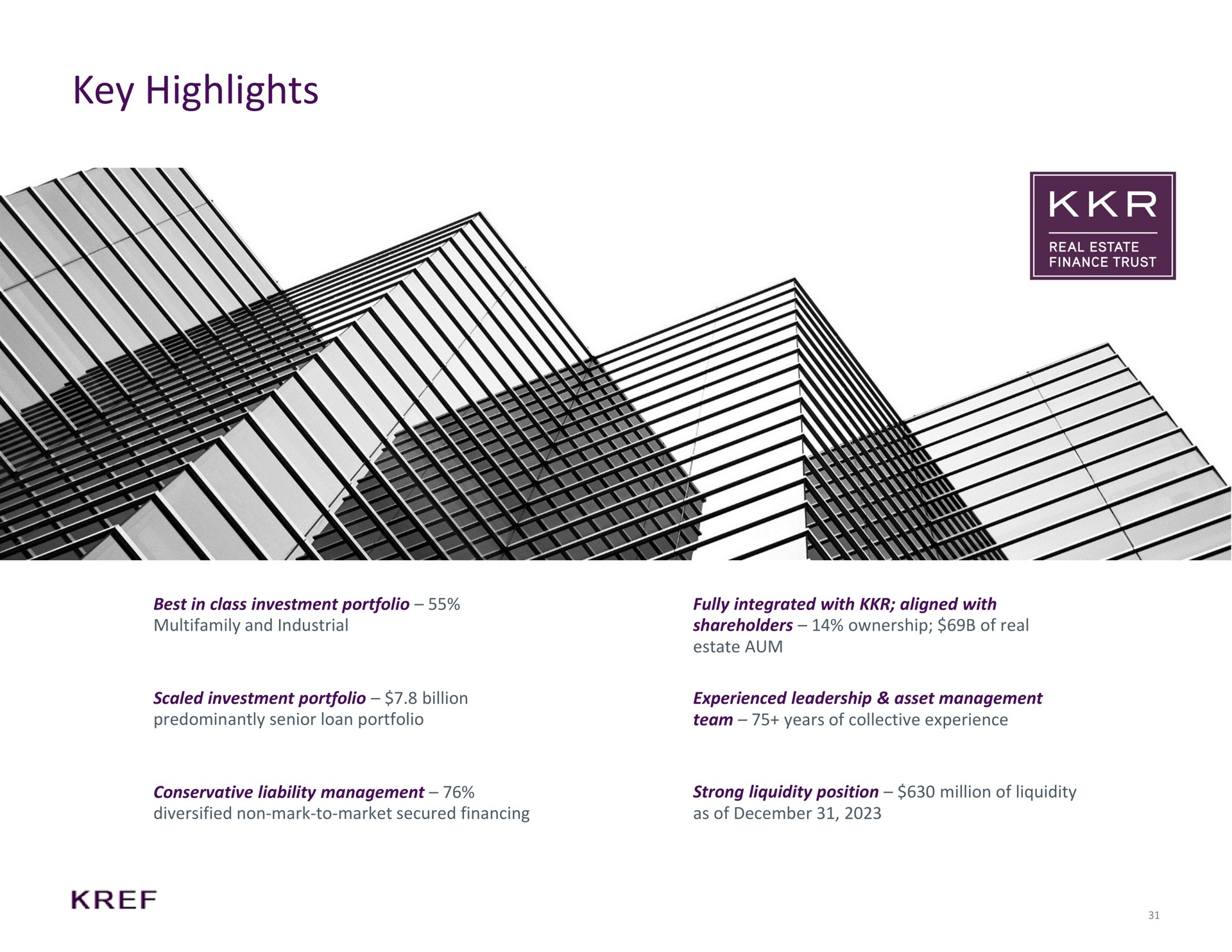 key highlights | KKR Real Estate Finance Trust