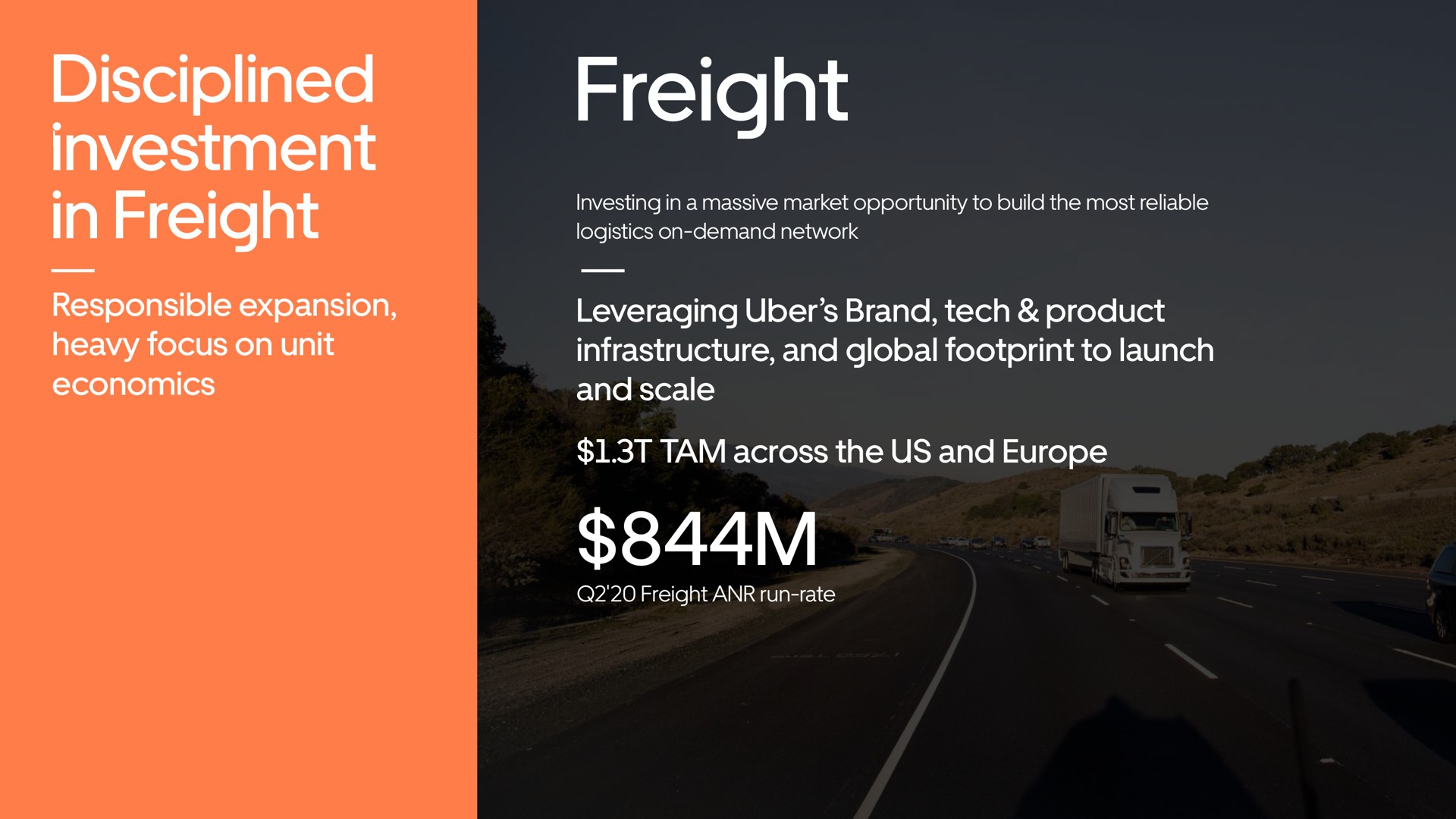 disciplined investment in freight freight | Uber
