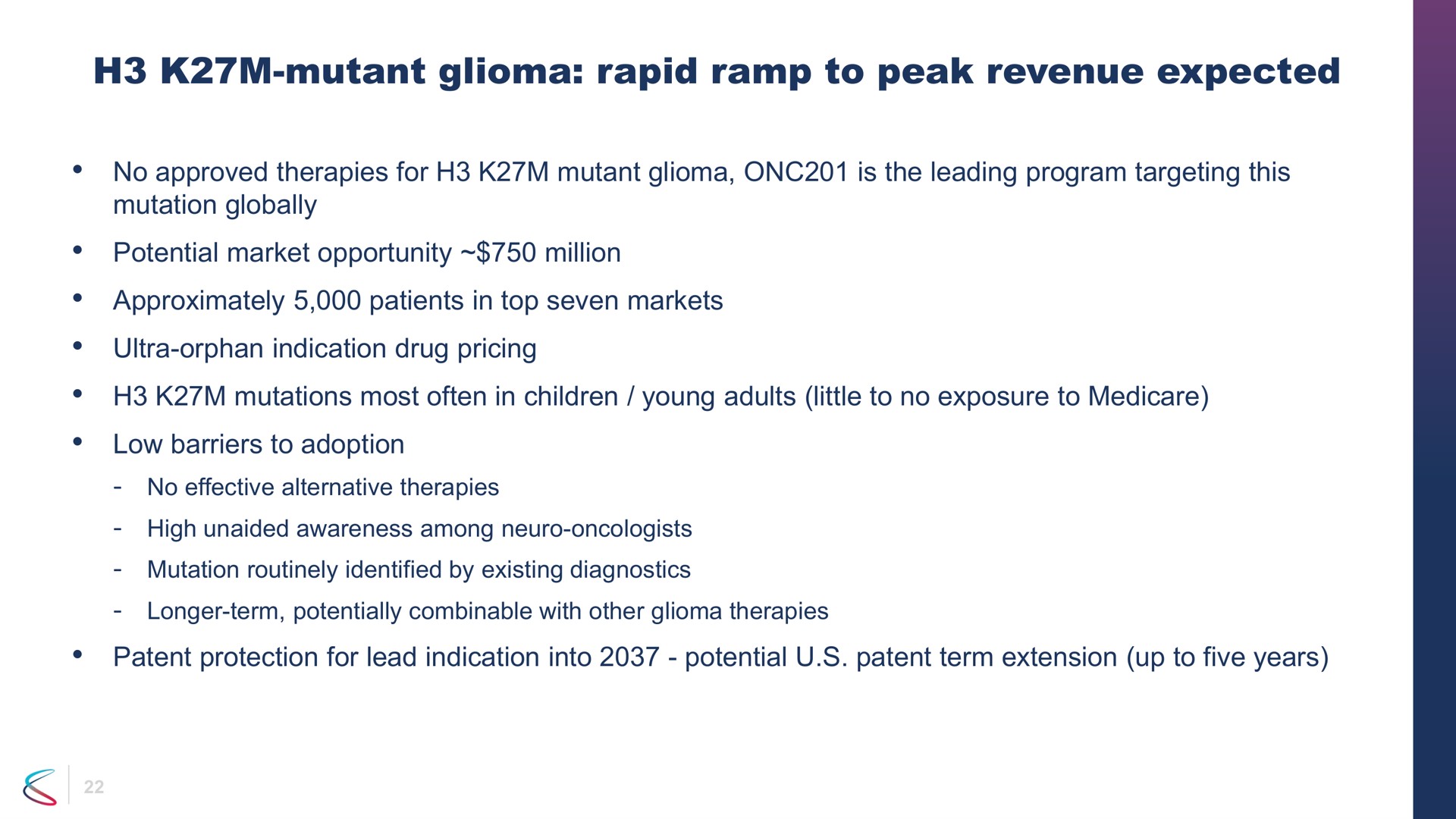 mutant glioma rapid ramp to peak revenue expected | Chimerix