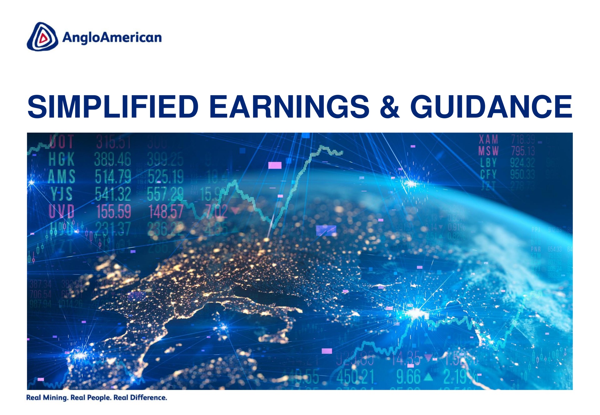 simplified earnings guidance | AngloAmerican