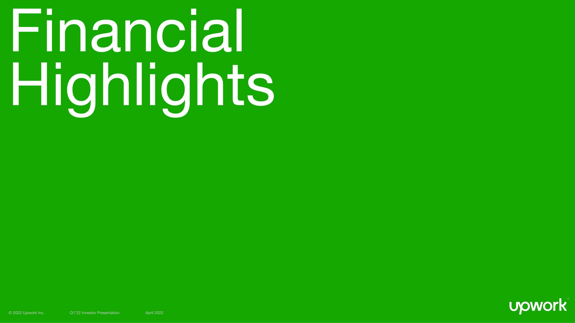 financial highlights upwork | Upwork