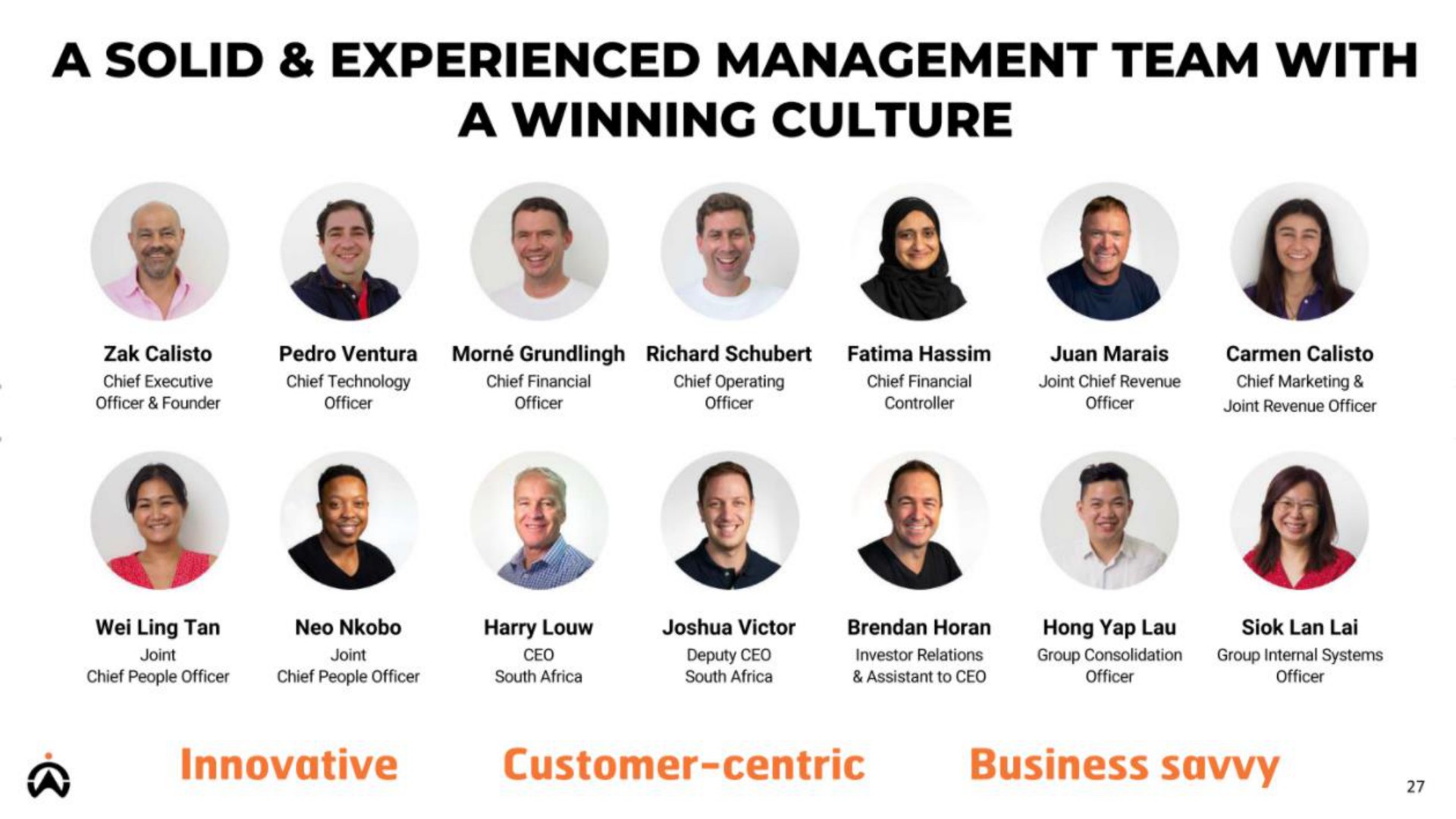 a solid experienced management team with a winning culture | Karooooo