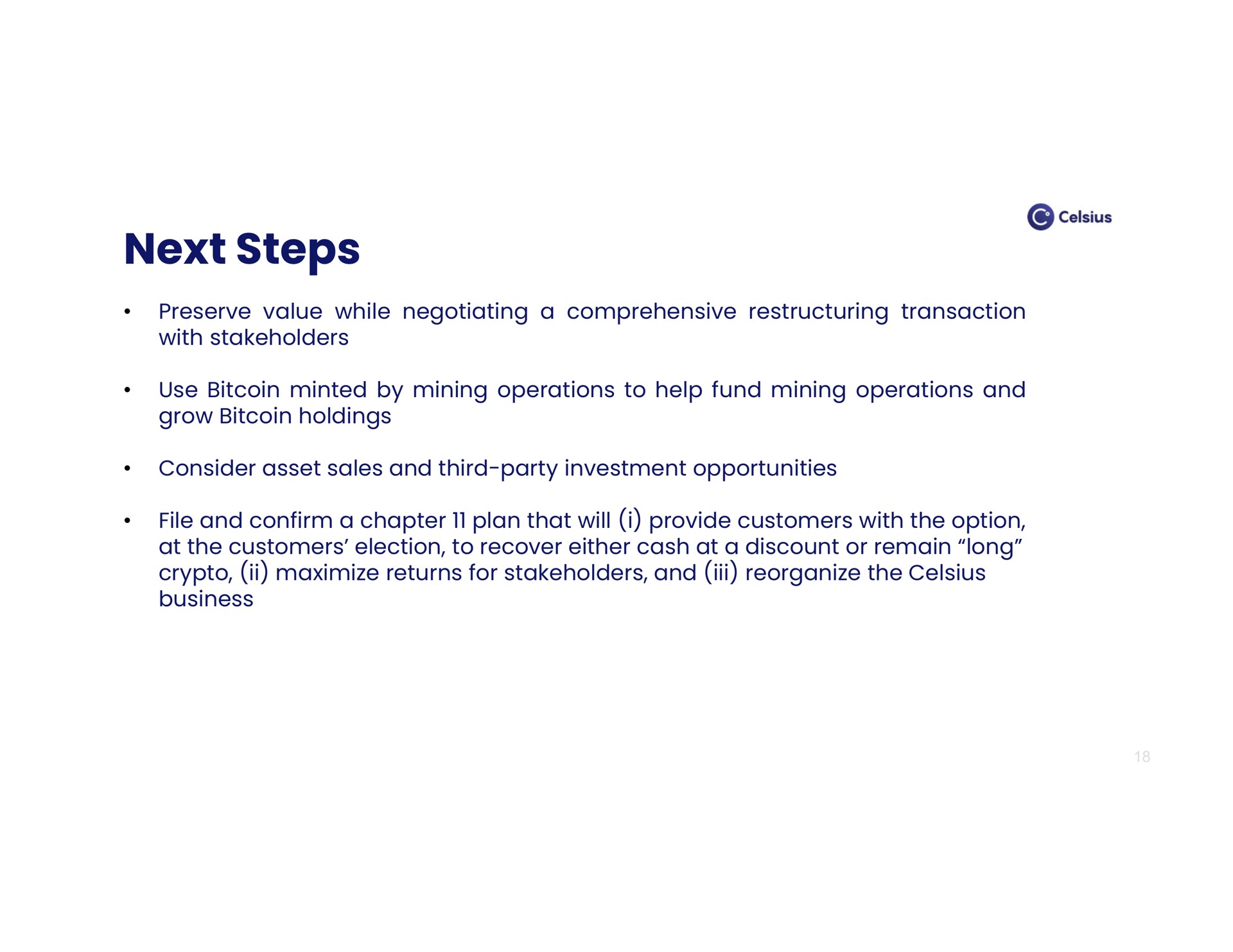 next steps | Celsius Holdings