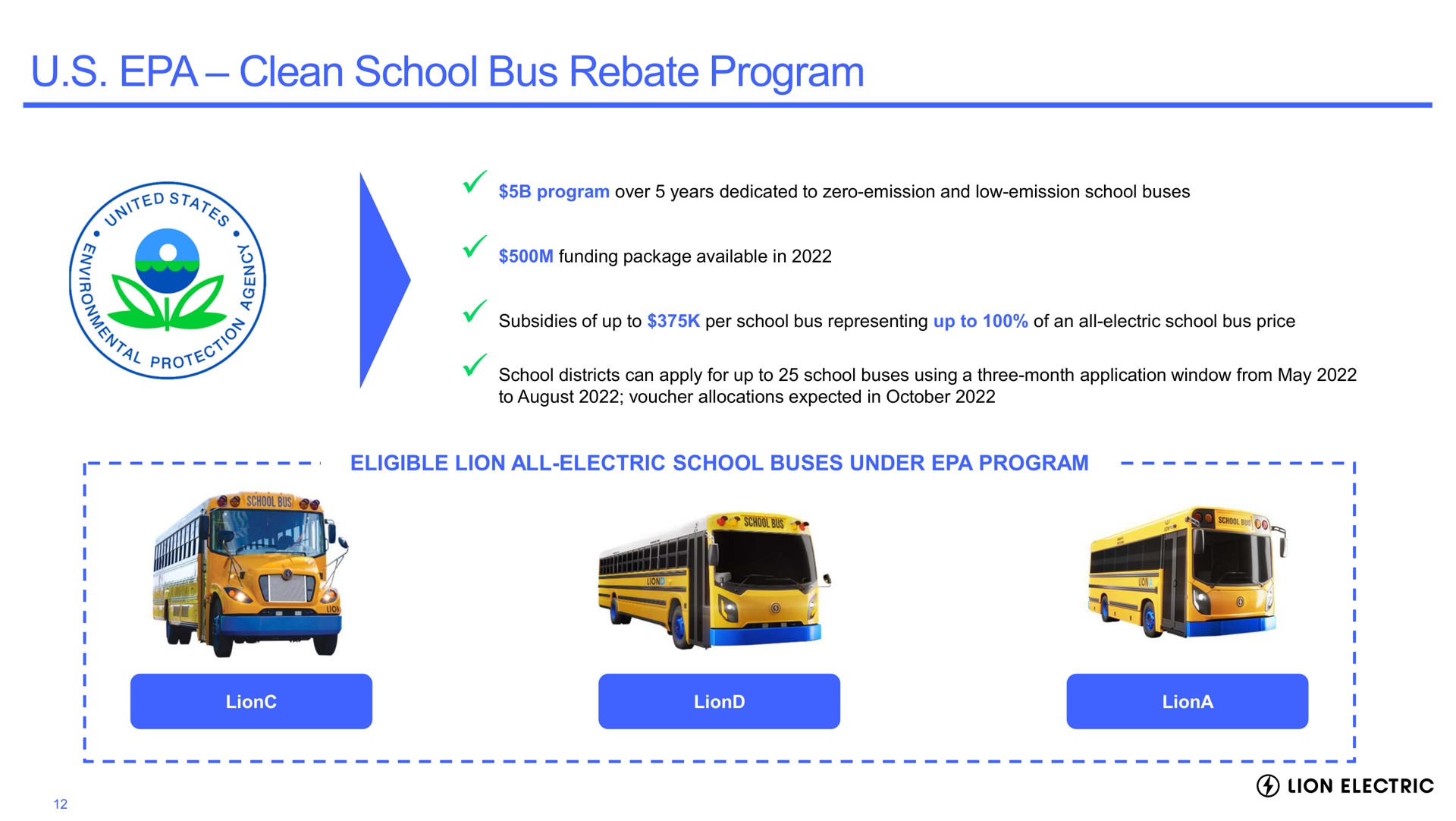 clean school bus rebate program eligible lion all electric school buses under program electric | Lion Electric
