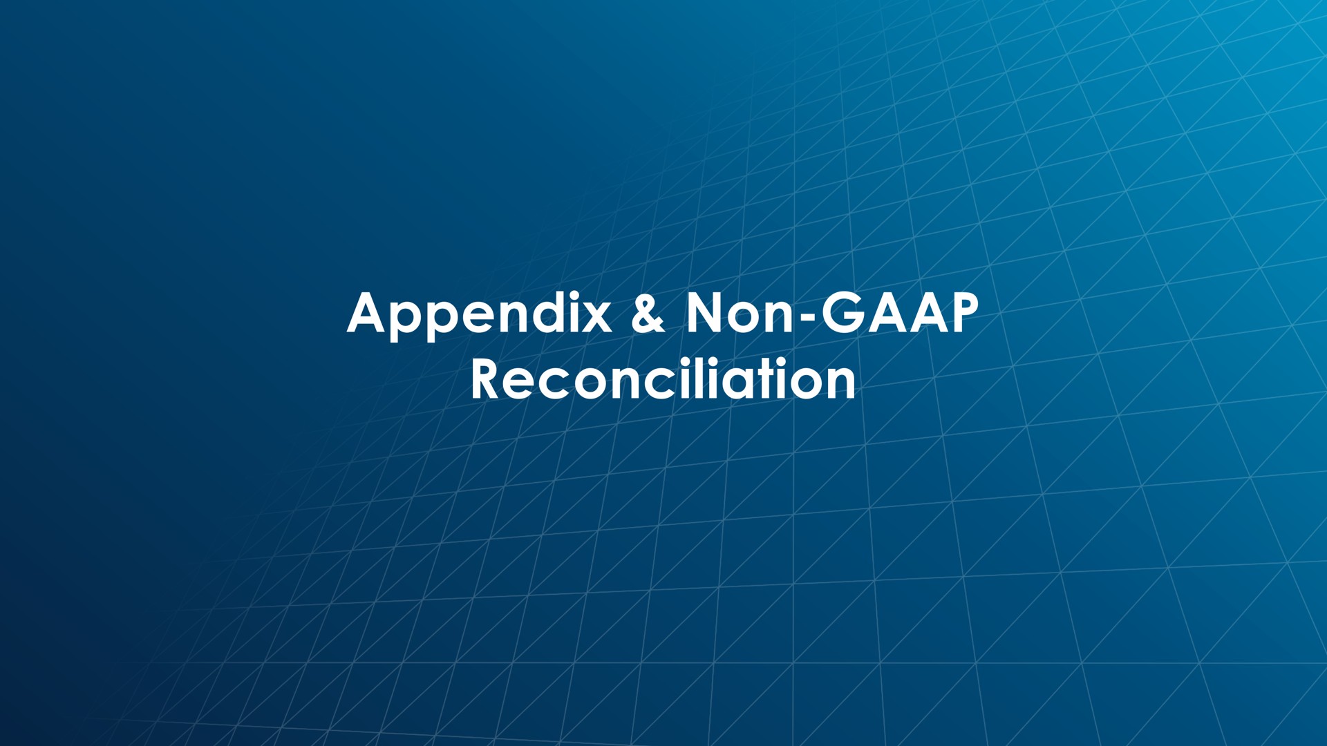 appendix non reconciliation | Advantage Solutions