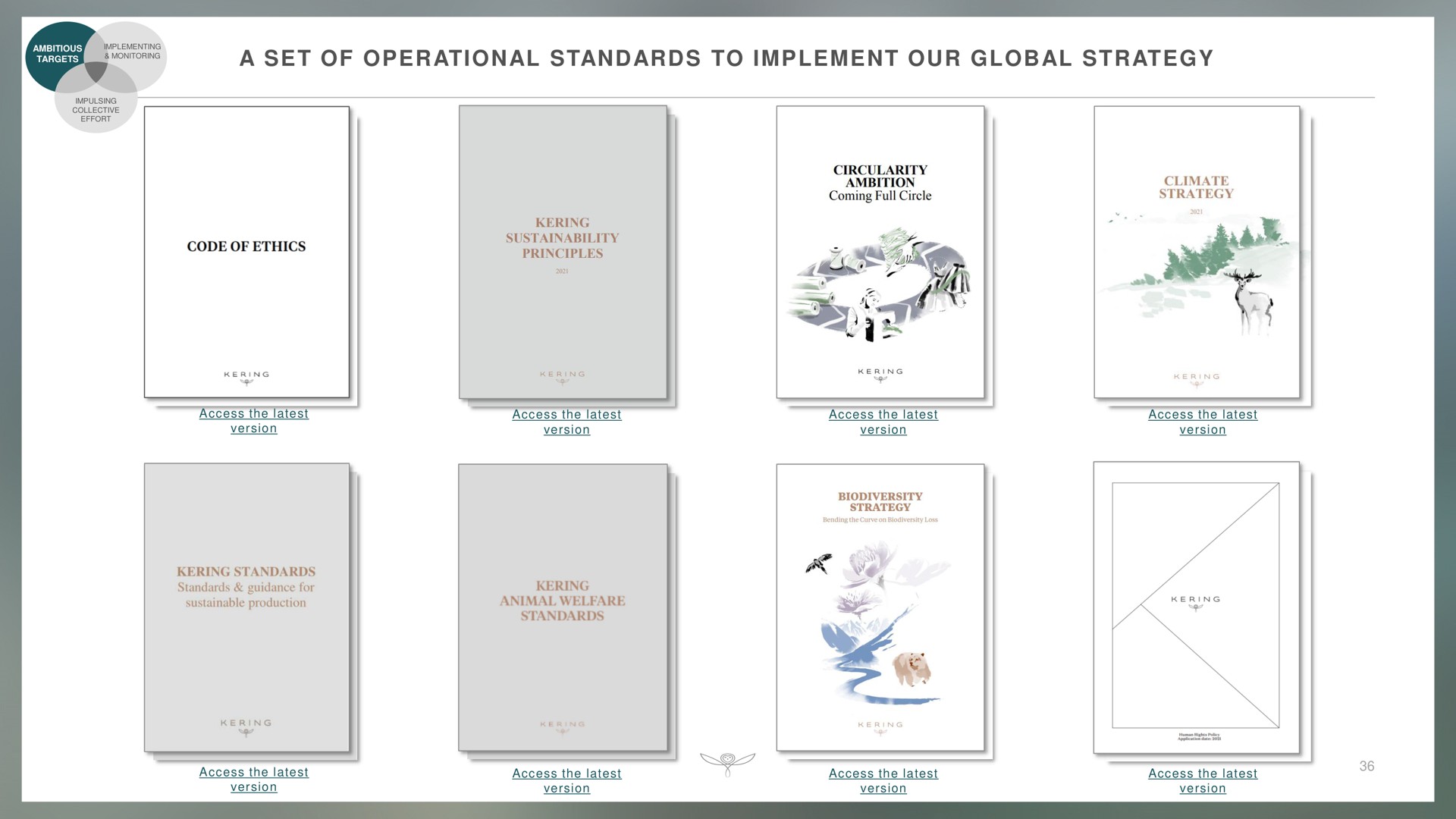 a set of operational standards to implement our global strategy | Kering