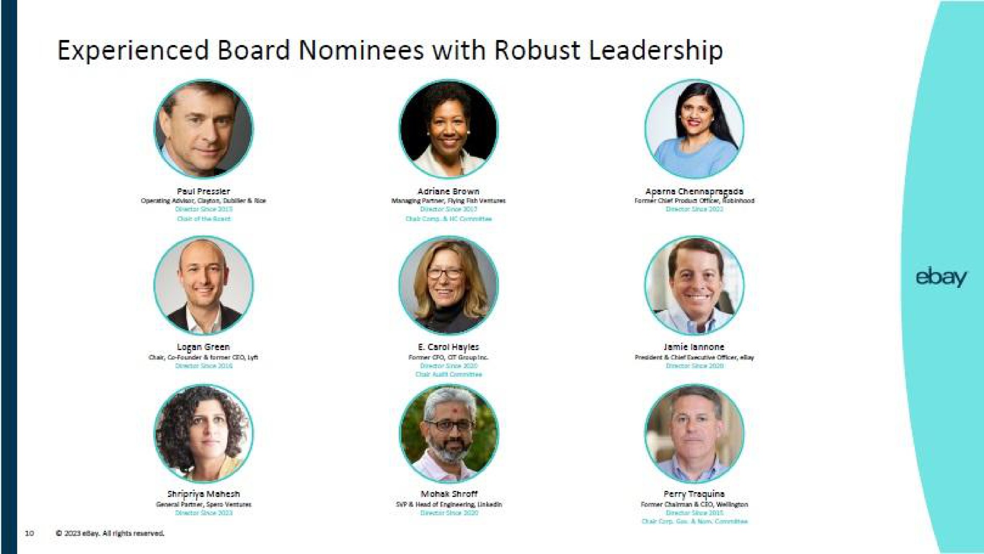 experienced board nominees with robust leadership | eBay
