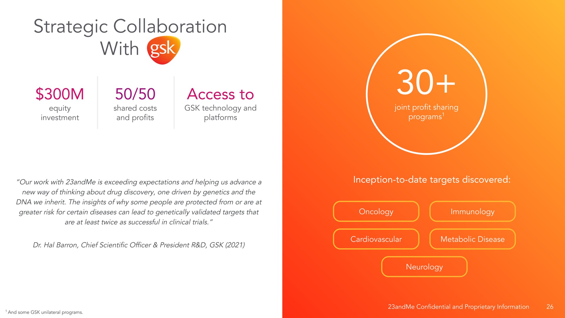 strategic collaboration with access to | 23andMe