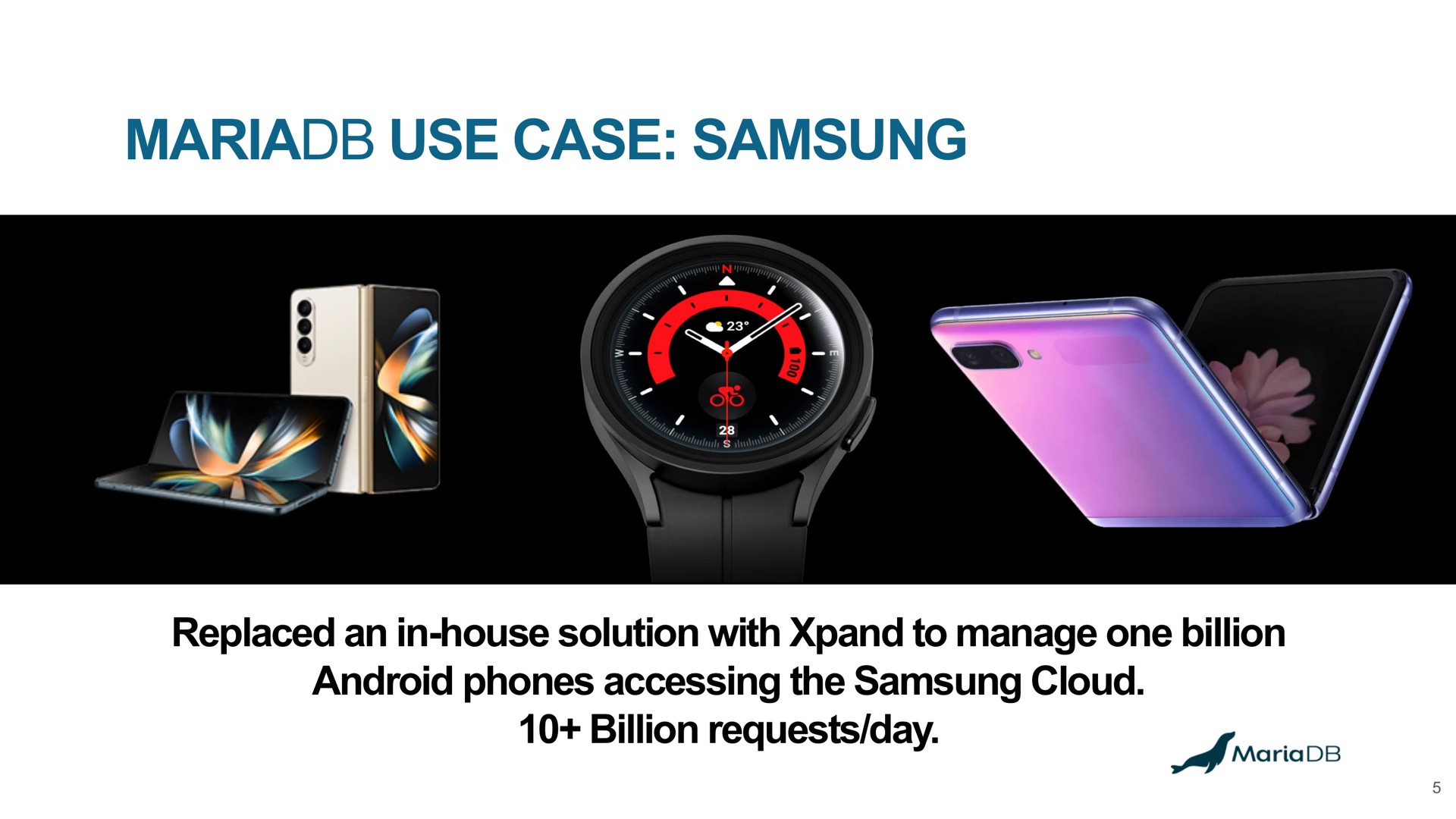 use case replaced an in house solution with to manage one billion android phones accessing the cloud billion requests day | MariaDB