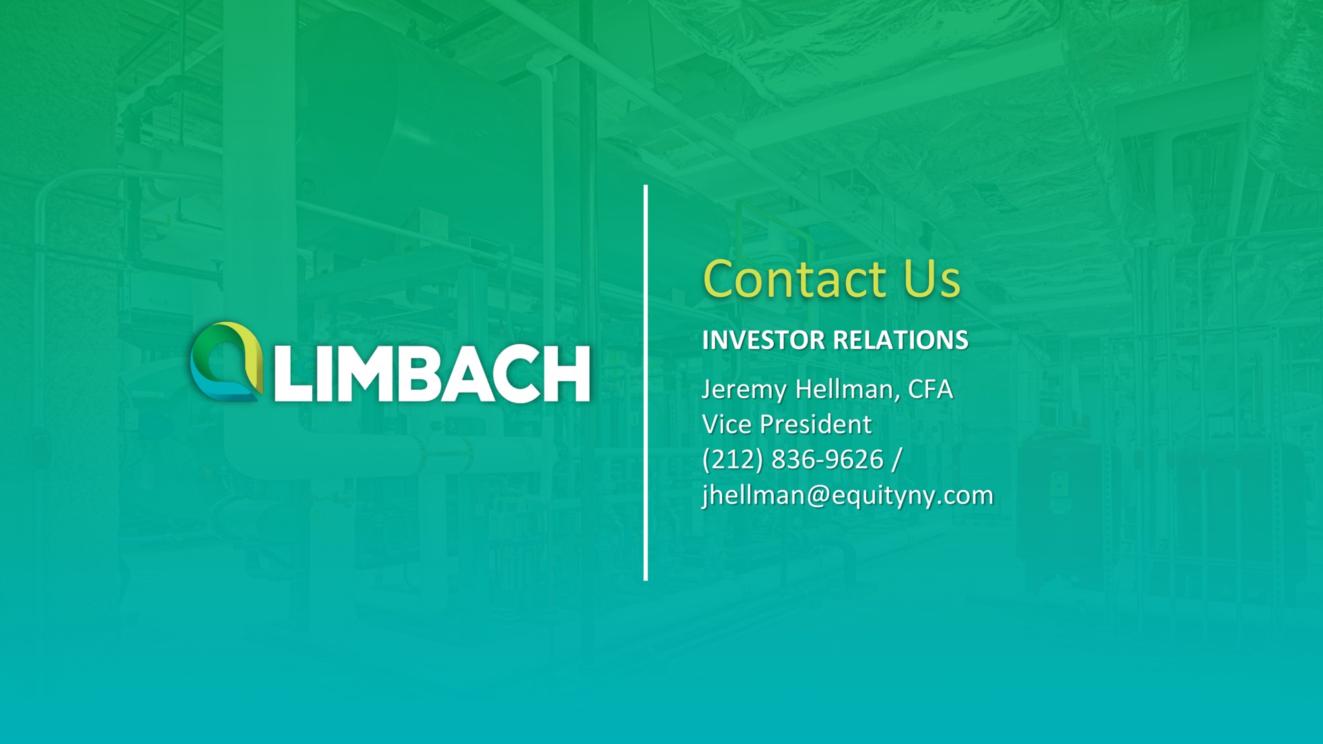 contact us investor relations vice president | Limbach Holdings