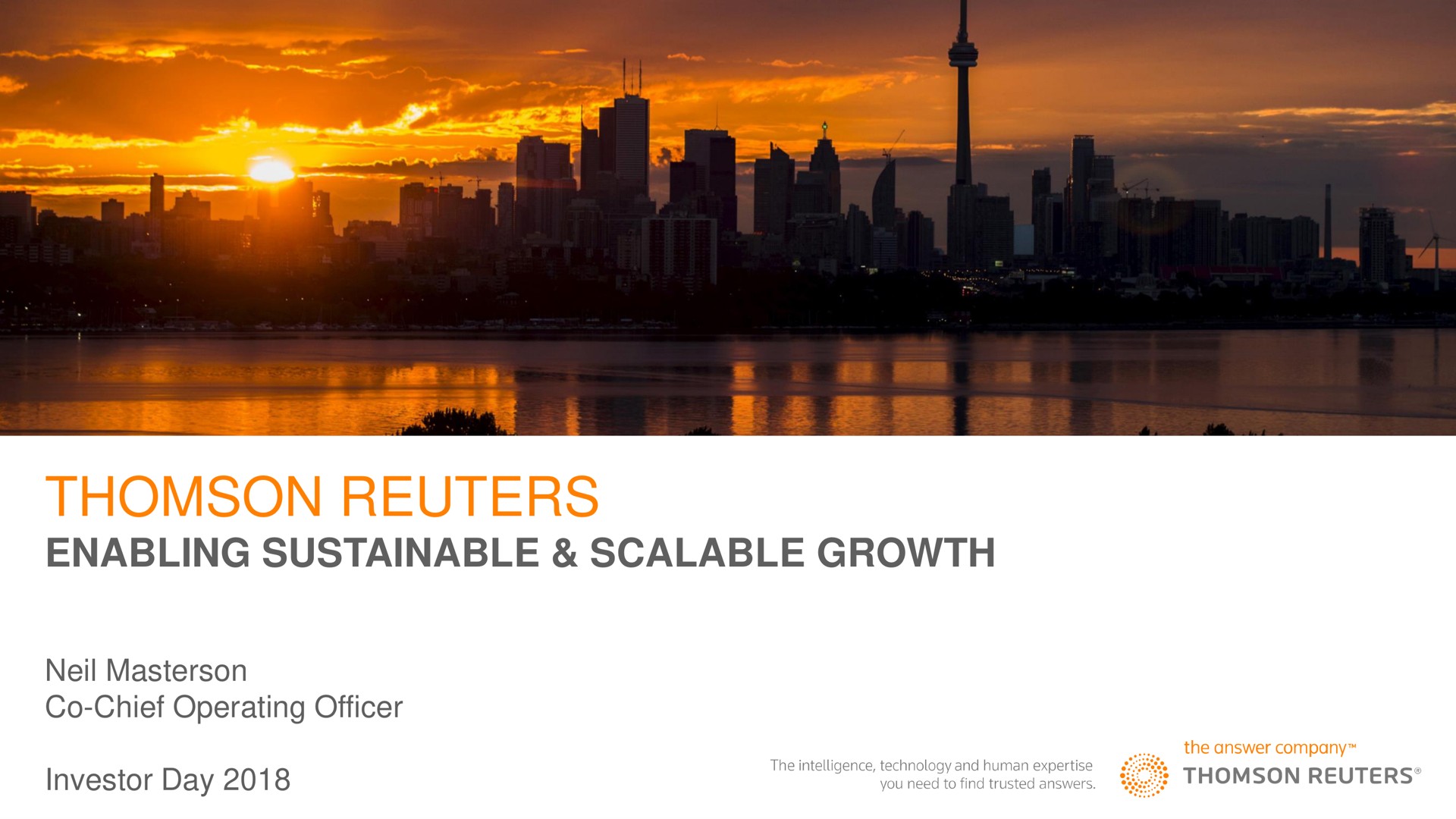 enabling sustainable scalable growth chief operating officer investor day | Thomson Reuters