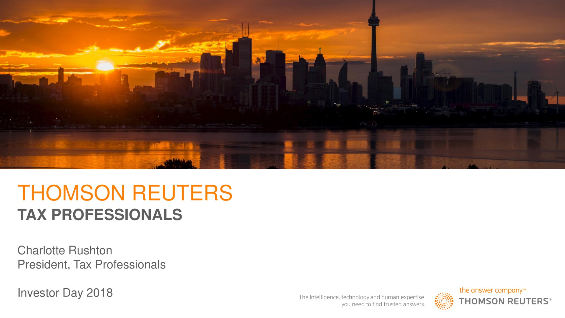 tax professionals president tax professionals investor day | Thomson Reuters