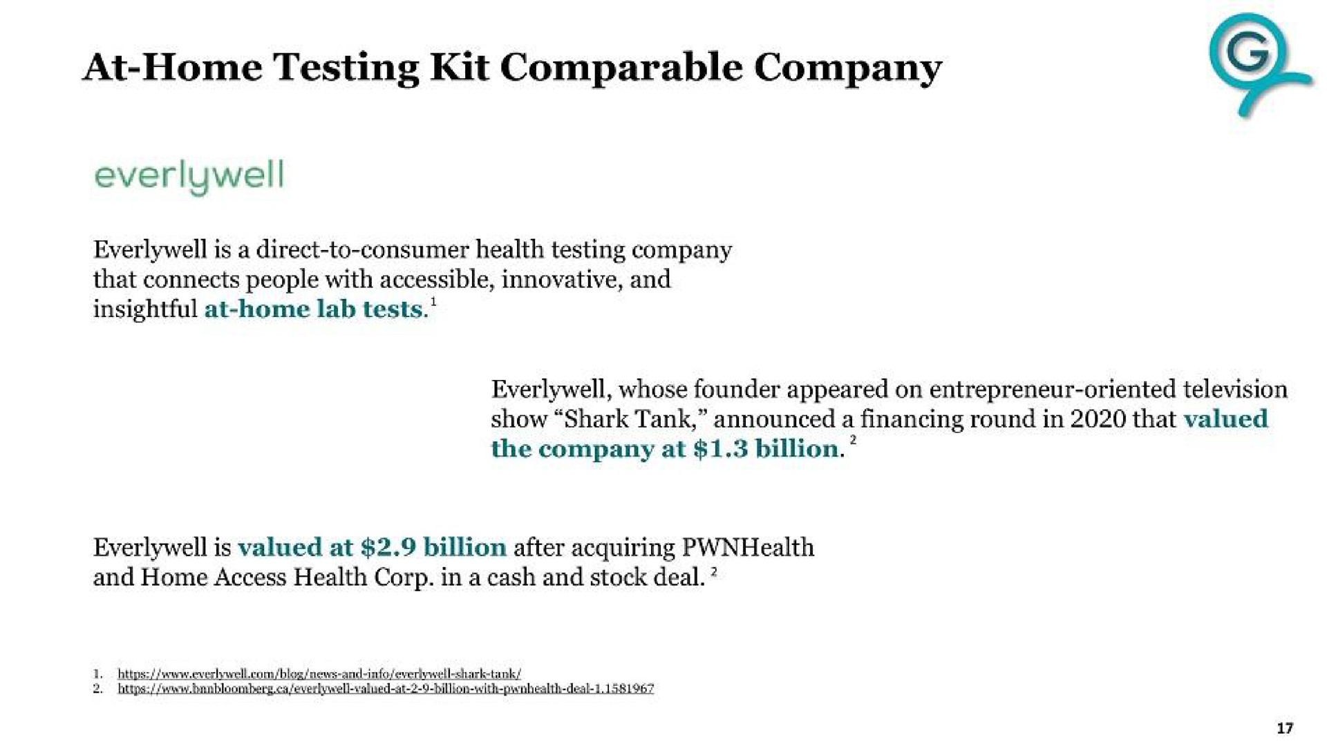 at home testing kit comparable company | G Medical Innovations