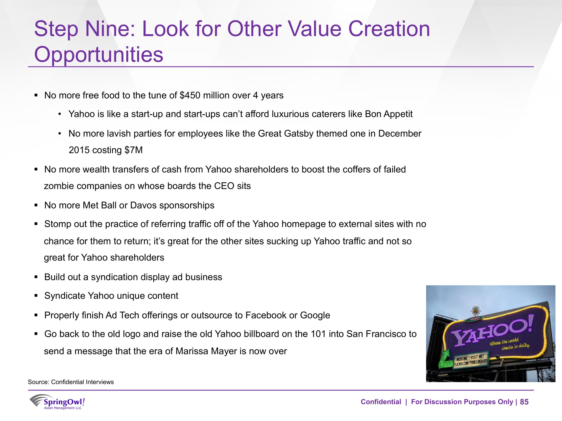 step nine look for other value creation opportunities | SpringOwl
