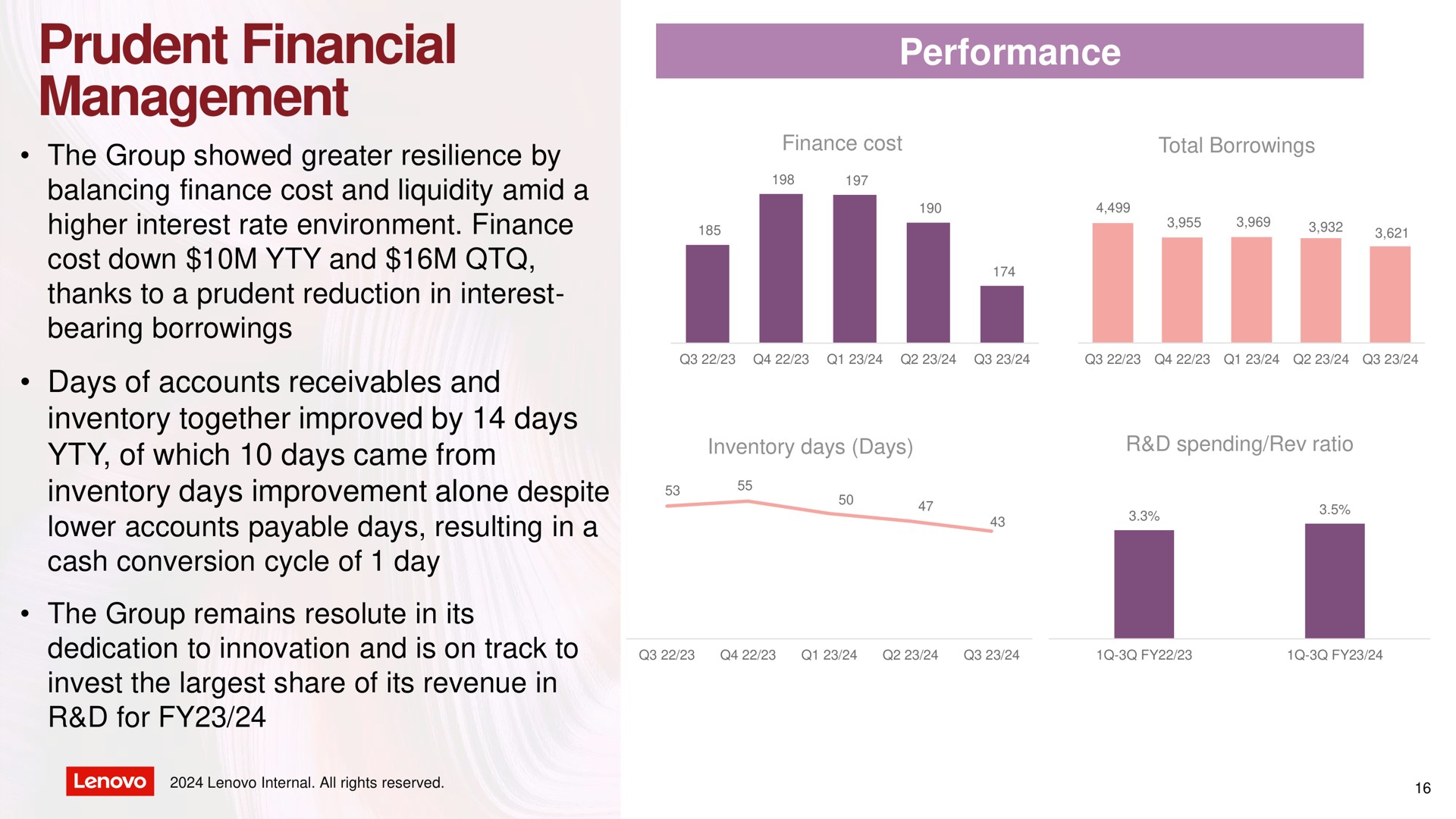 prudent financial management performance | Lenovo