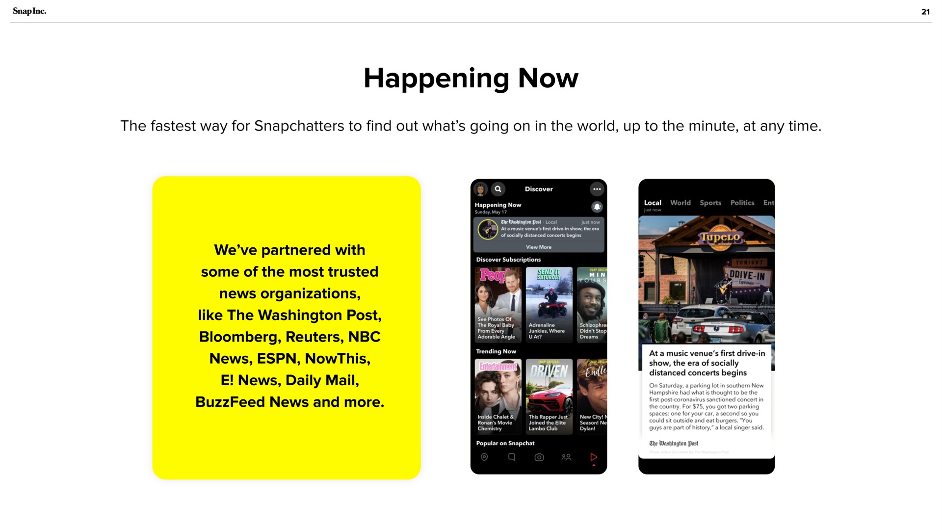 happening now news bee | Snap Inc